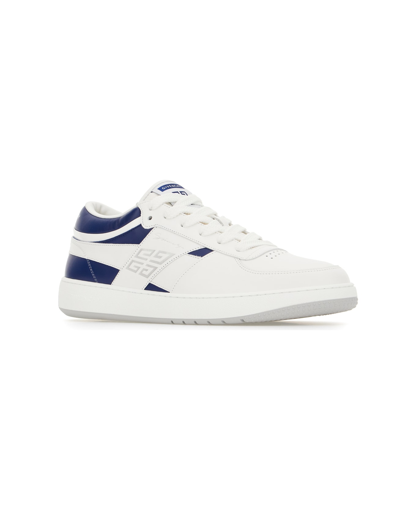 Givenchy Multicolor Leather And Fabric G Move Sneakers - WHITE NAVY