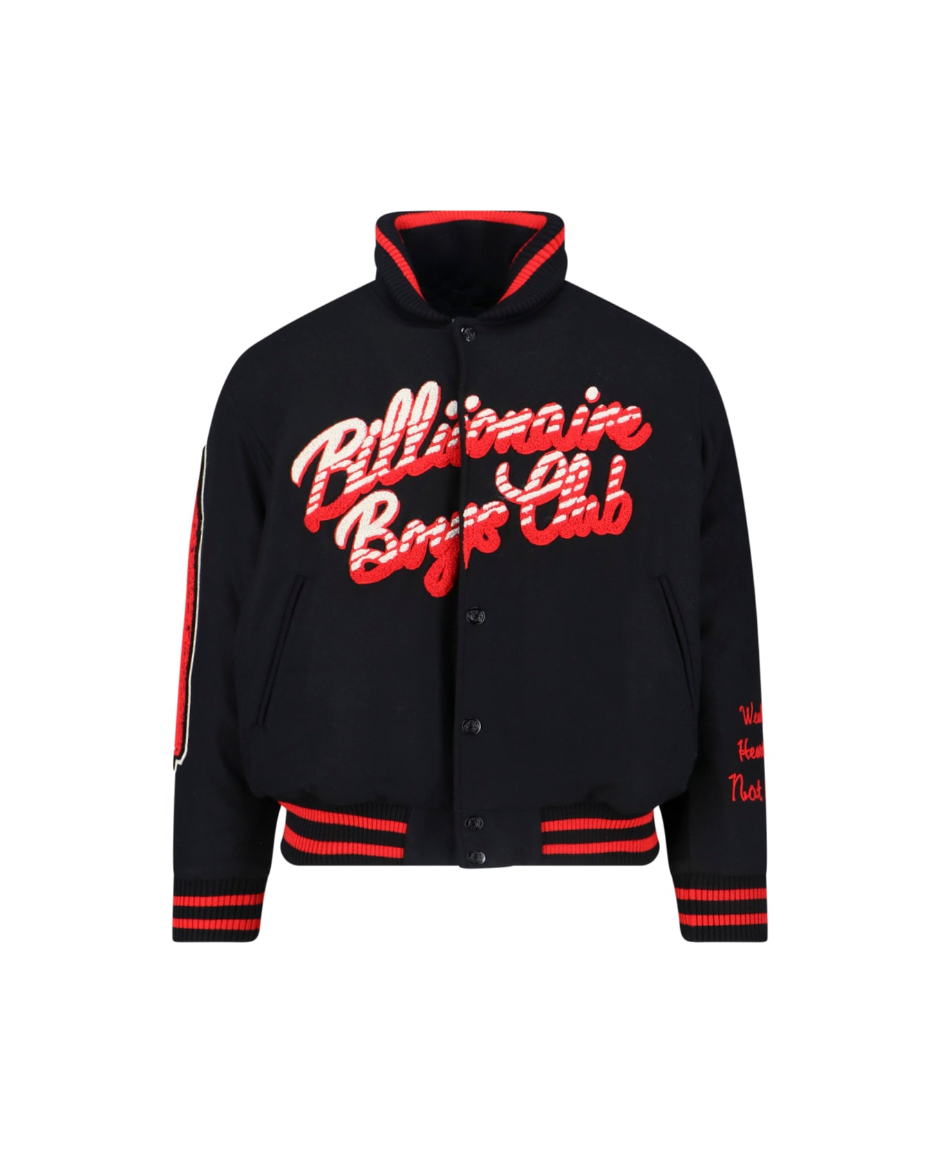 Billionaire "script" Bomber Jacket - Black  