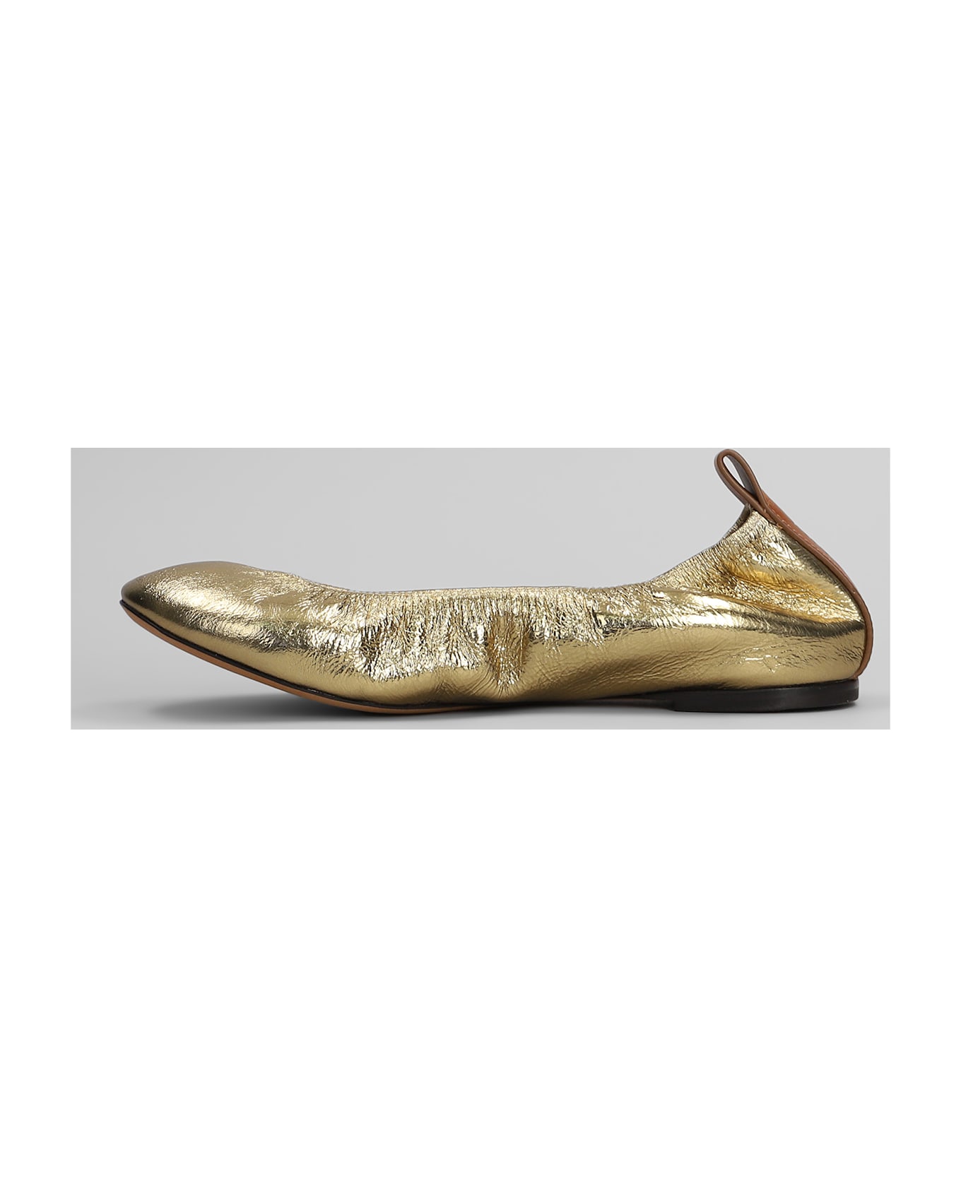 Lanvin Ballet Flats In Gold Leather - gold