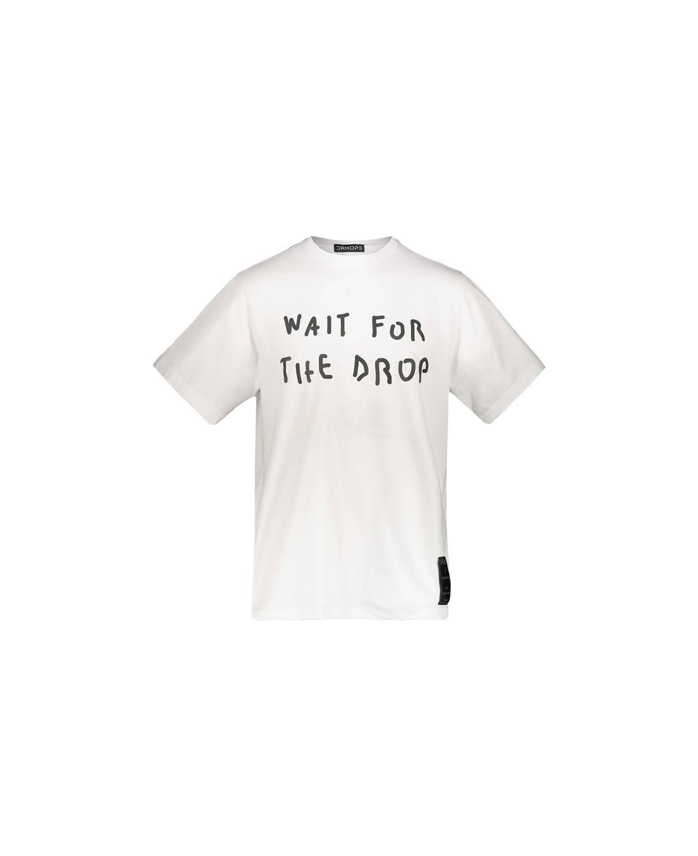 Drhope T-shirt With "wait For The Drop" Black Print - White Tシャツ
