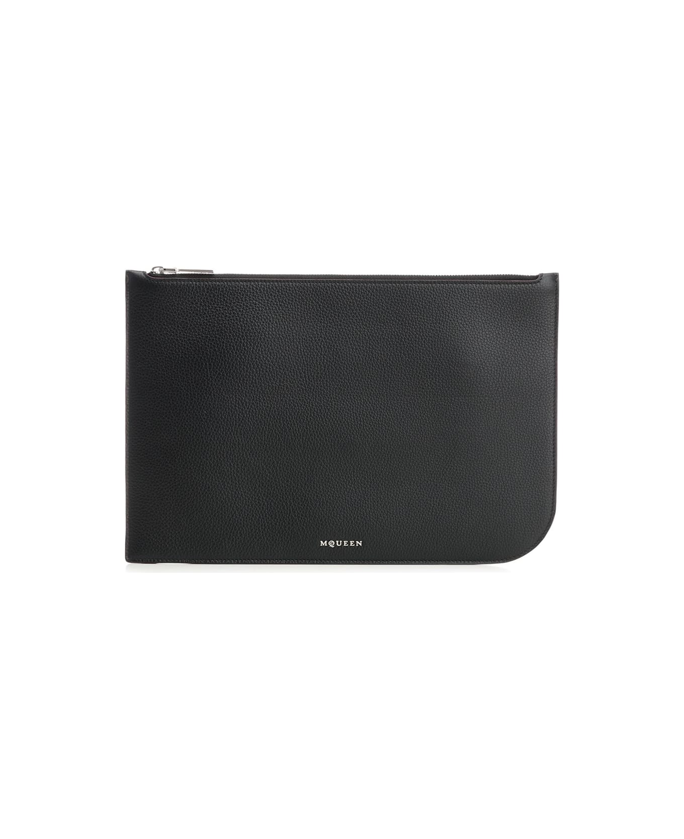 Alexander McQueen Black Leather Clutch Bag - Black