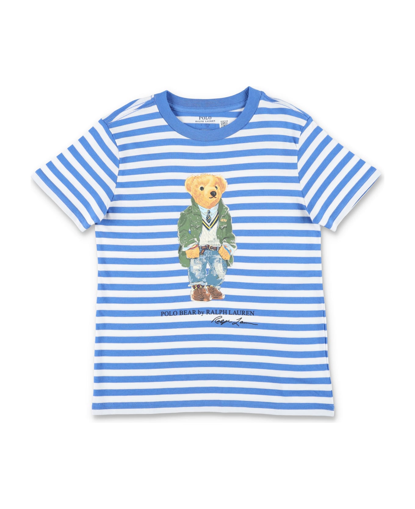 Polo Ralph Lauren Bear Striped T-shirt - Bianco e Celeste