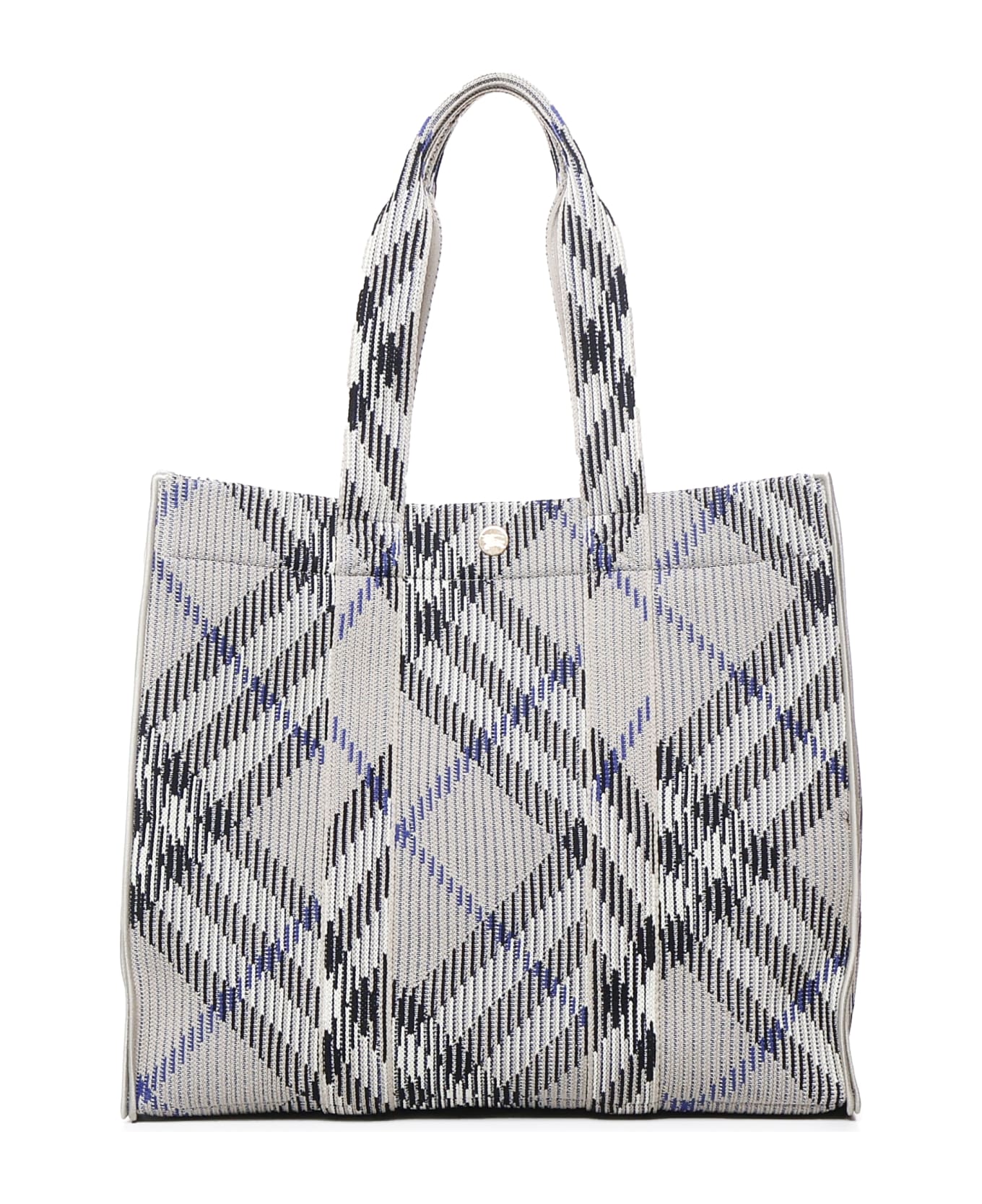 Burberry Tote Bag In Vintage Check Print - Grey Vintage check