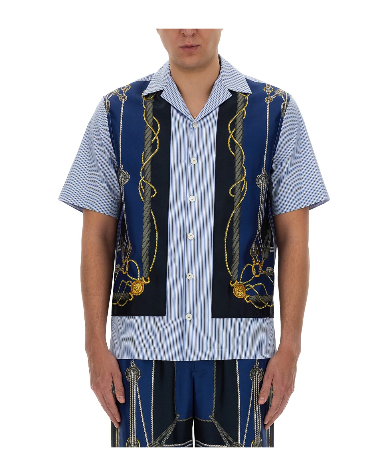 Versace Striped 'nautical' Shirt - BLU NAVY-ORO