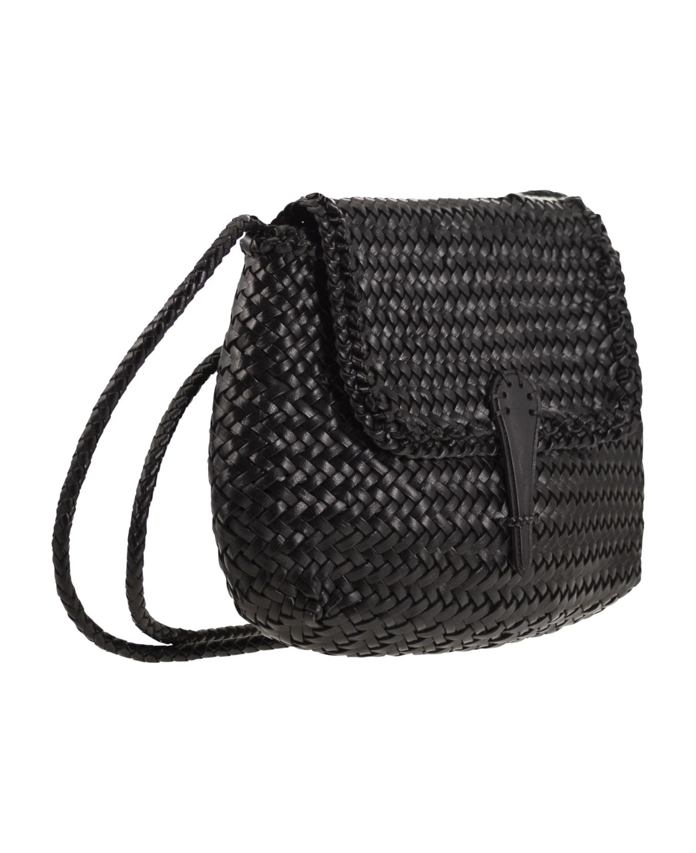 Dragon Diffusion Medium City Bag - Woven Leather Bag - Black