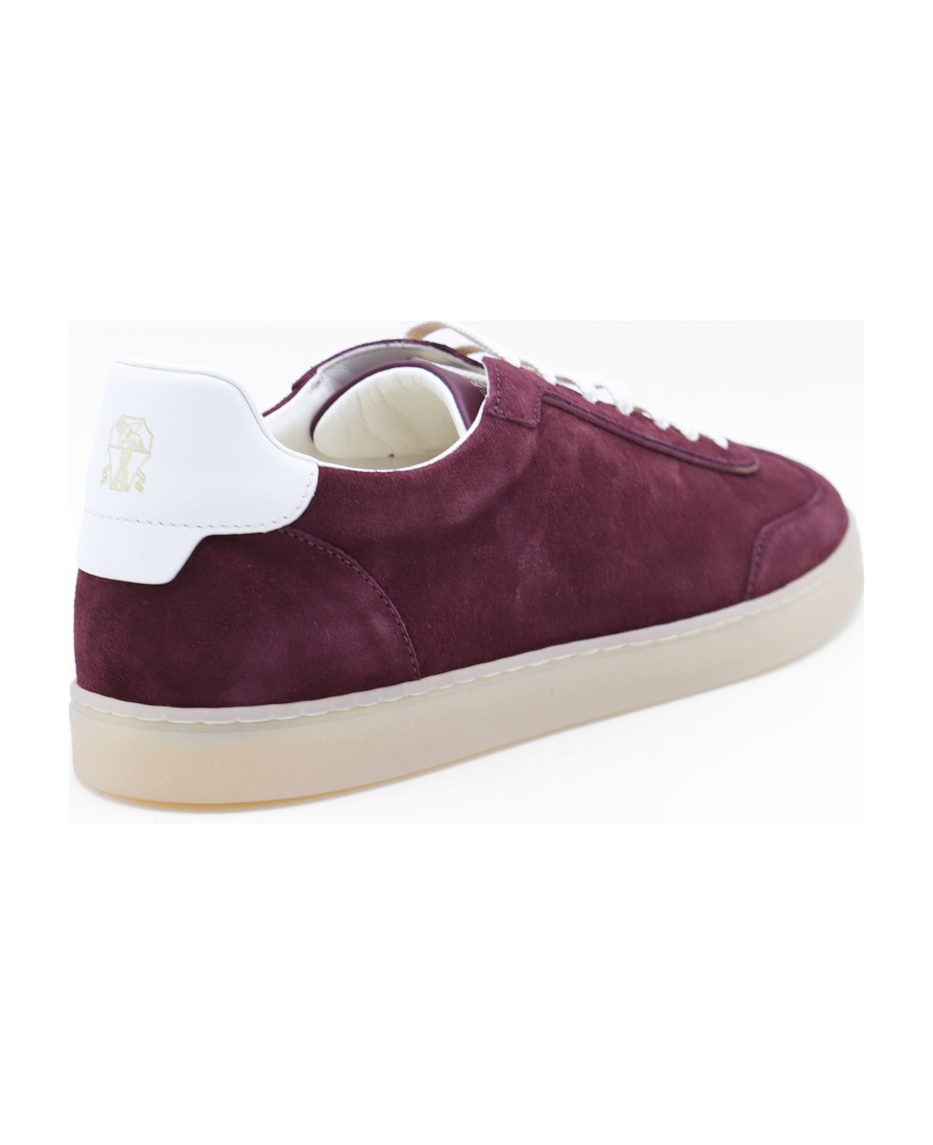 Brunello Cucinelli Dark Red Leather Sneakers - Red