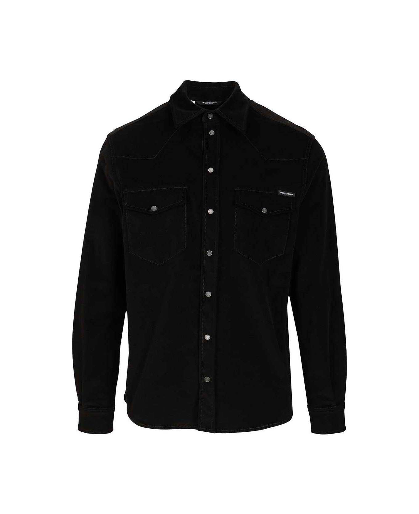 Dolce 
Gabbana Striped Velvet Shirt - Nero