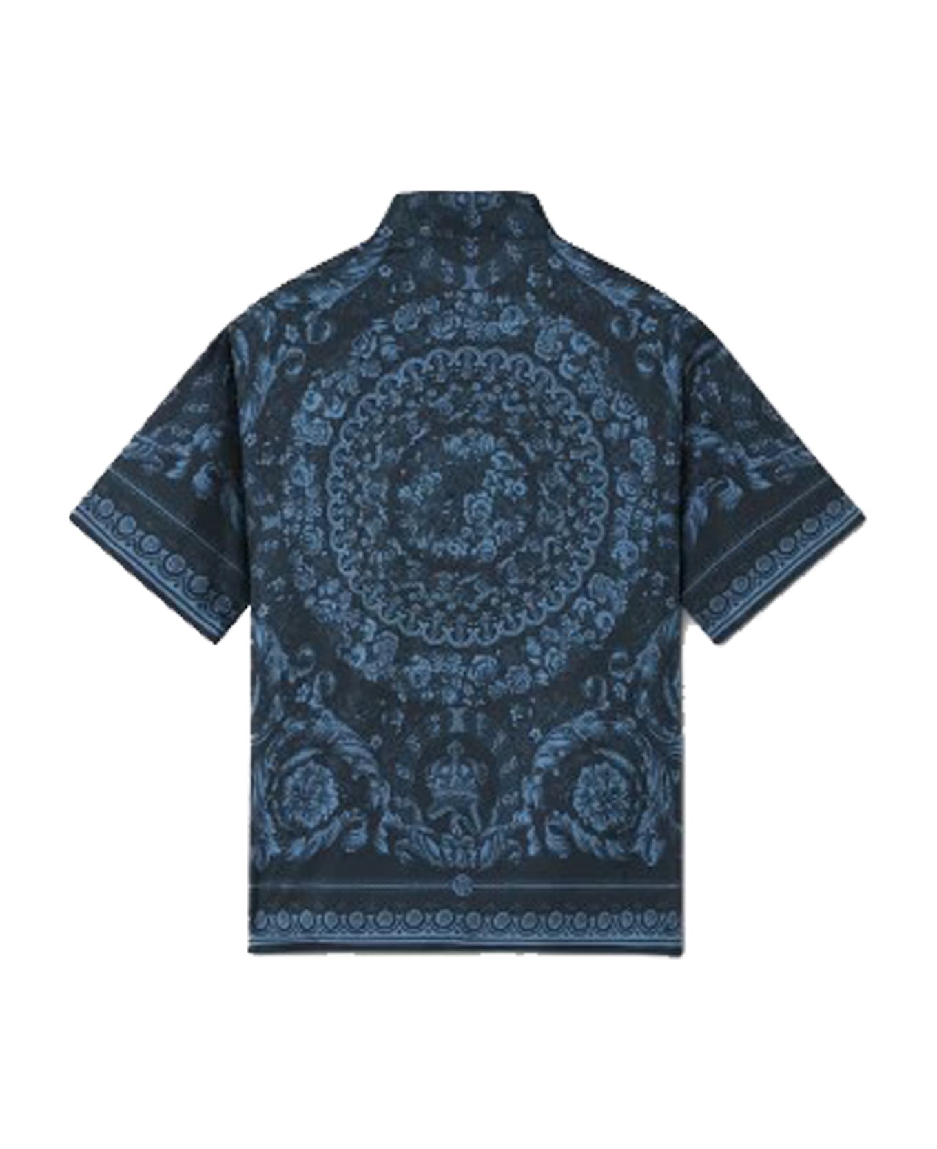 Versace Kids Baroque Silk Shirt - Blue