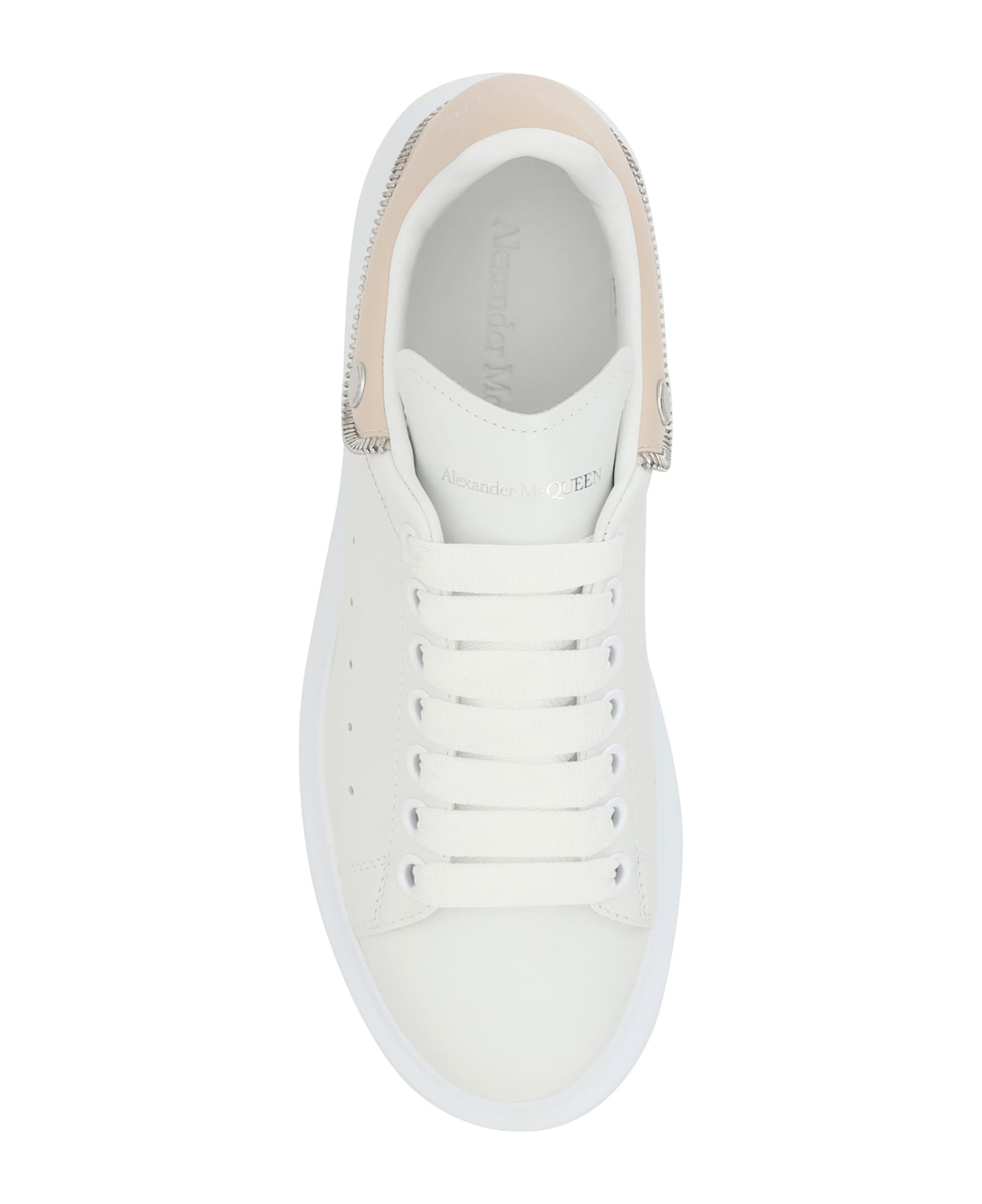 Alexander McQueen Leather Sneakers - White/oat/silver スニーカー