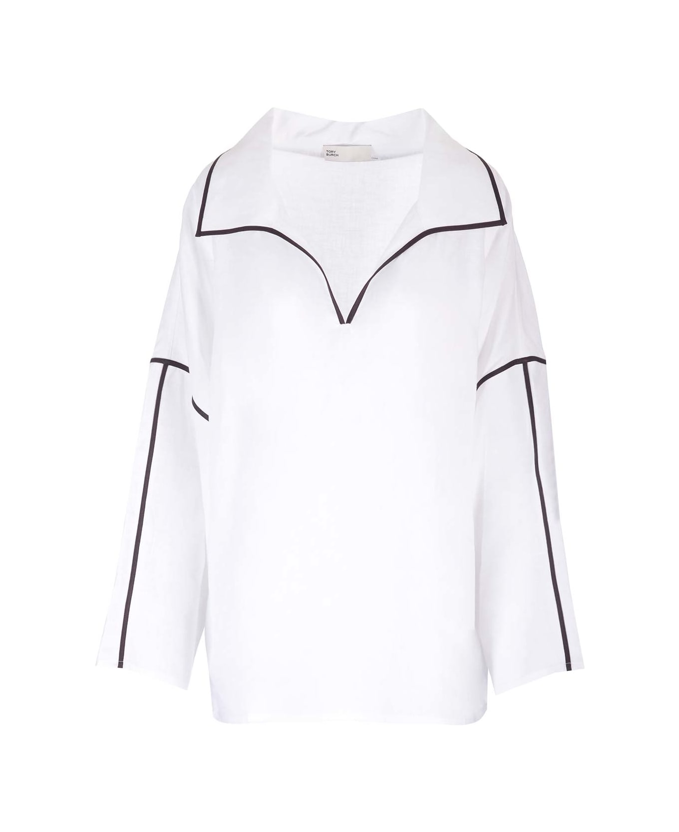 Tory Burch Loose-fitting White Linen Shirt - White