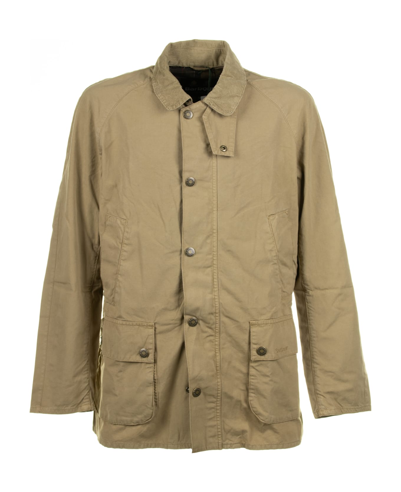 Barbour Cotton Jacket With Pockets And Buttons - STONE