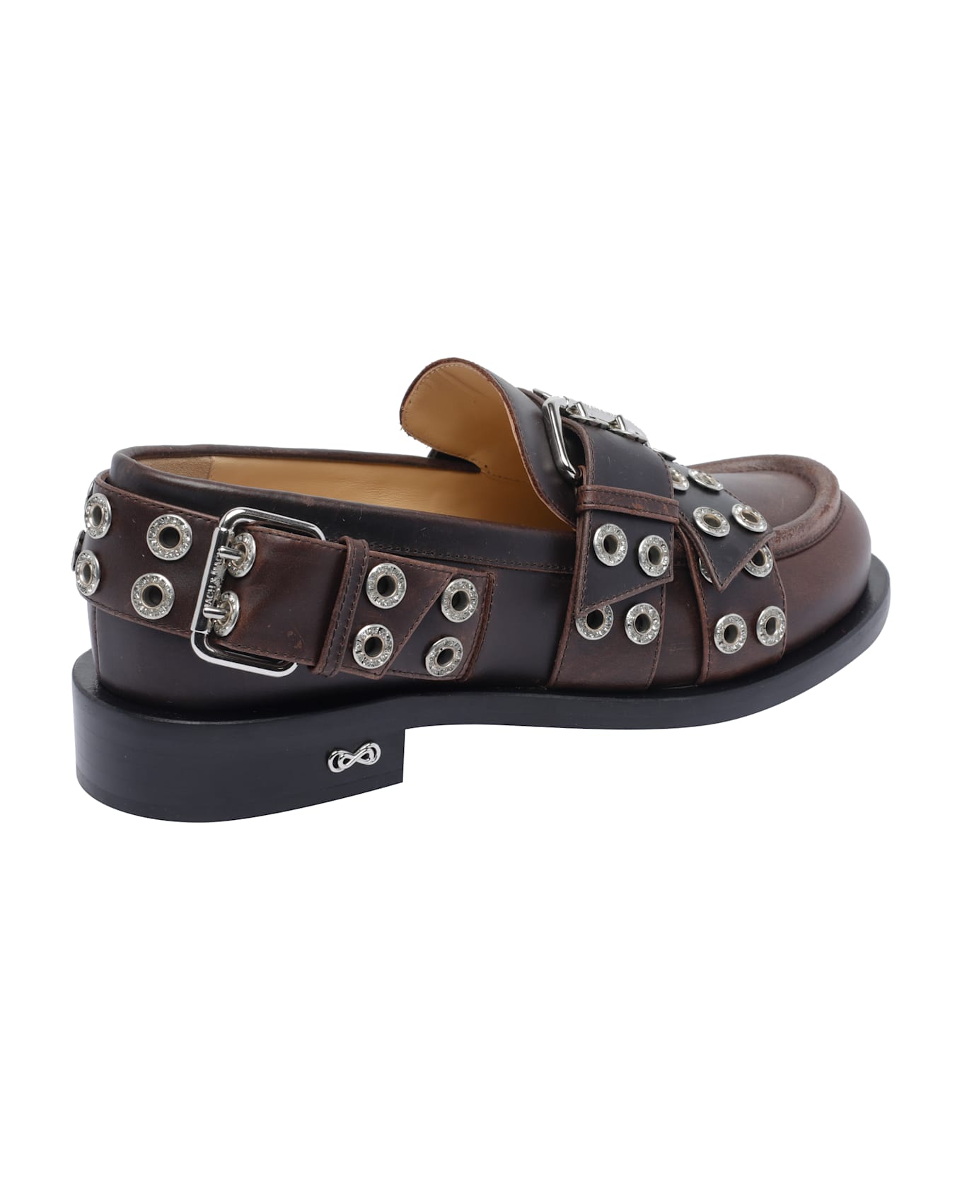 Mach 
Mach Buckle Belt Vintage Loafers - Brown