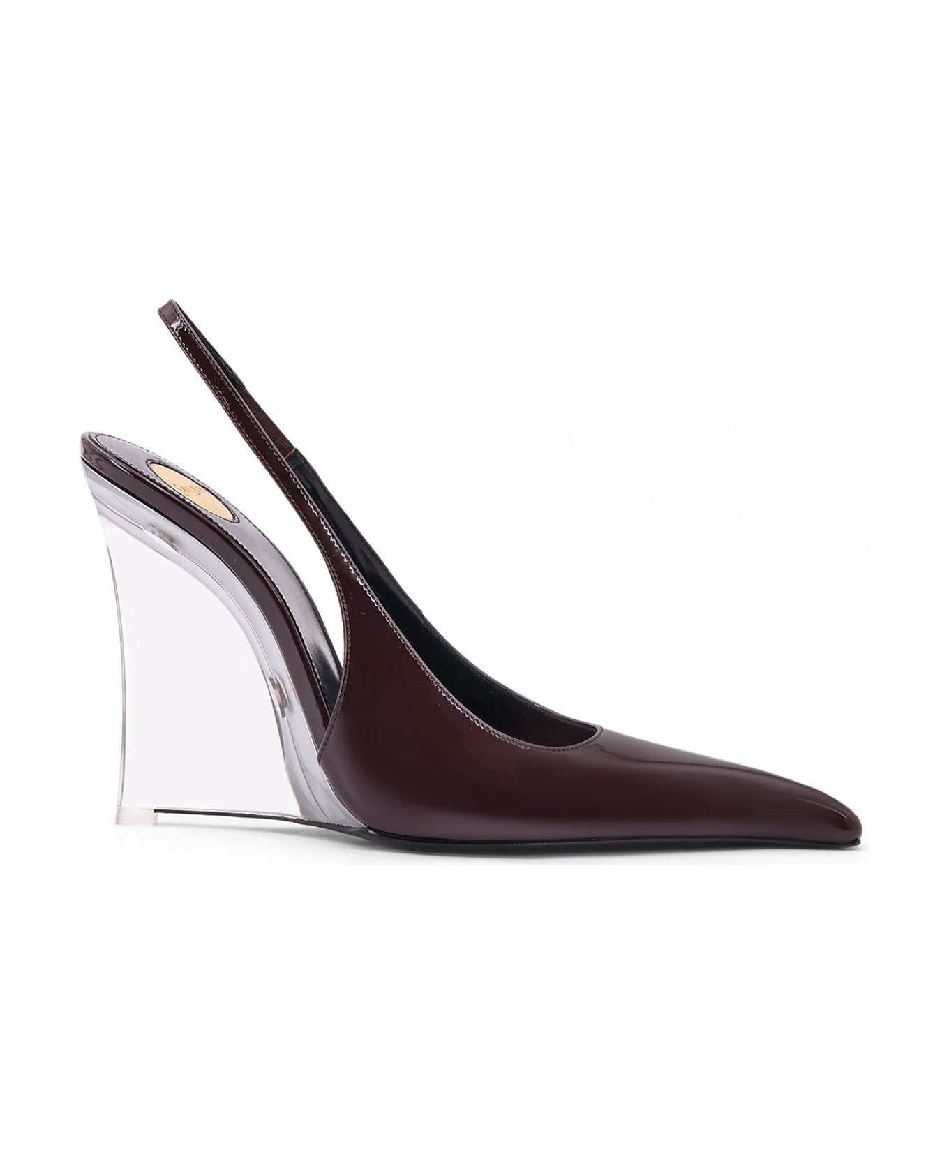 Saint Laurent Miller 110 Patent Leather Slingback Décolleté - Brown