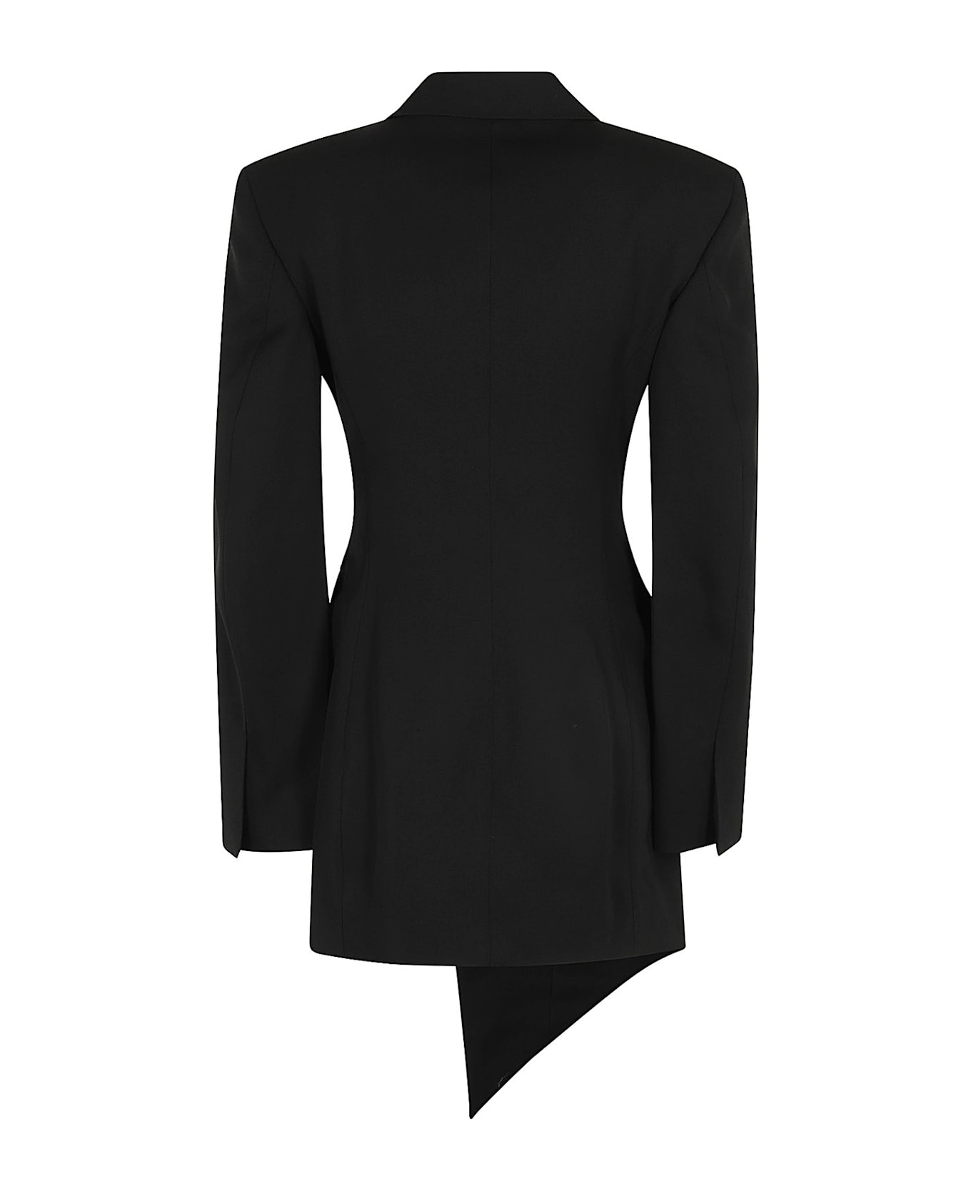 【ALEXANDER WANG】Asymmetric minidress blazer in wool Alexander Wang Asymmetric Wool Blazer Mini Dress Black