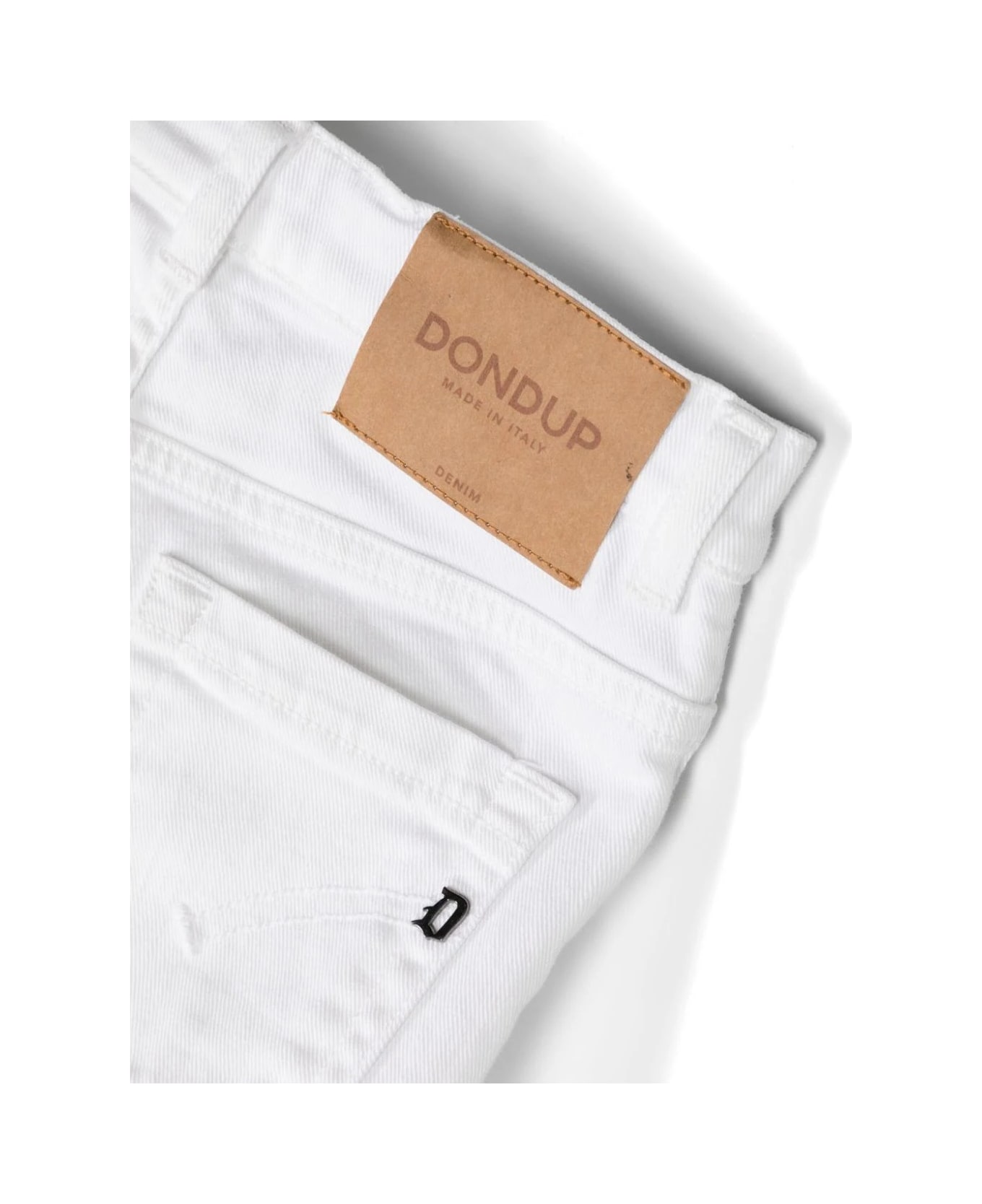 Dondup White Denim Tapered Jeans - White