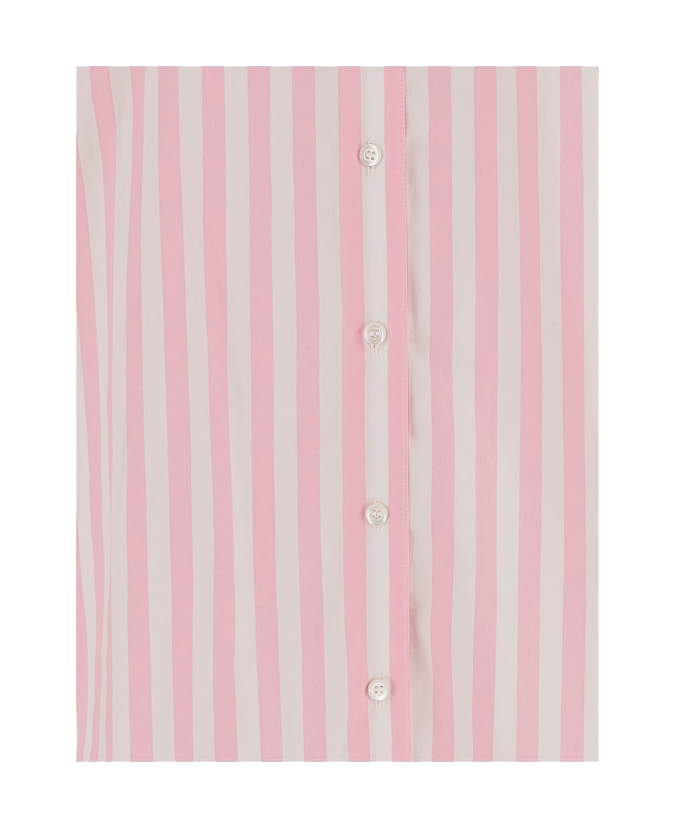 Aspesi Cotton Shirt With Striped Pattern - Pink