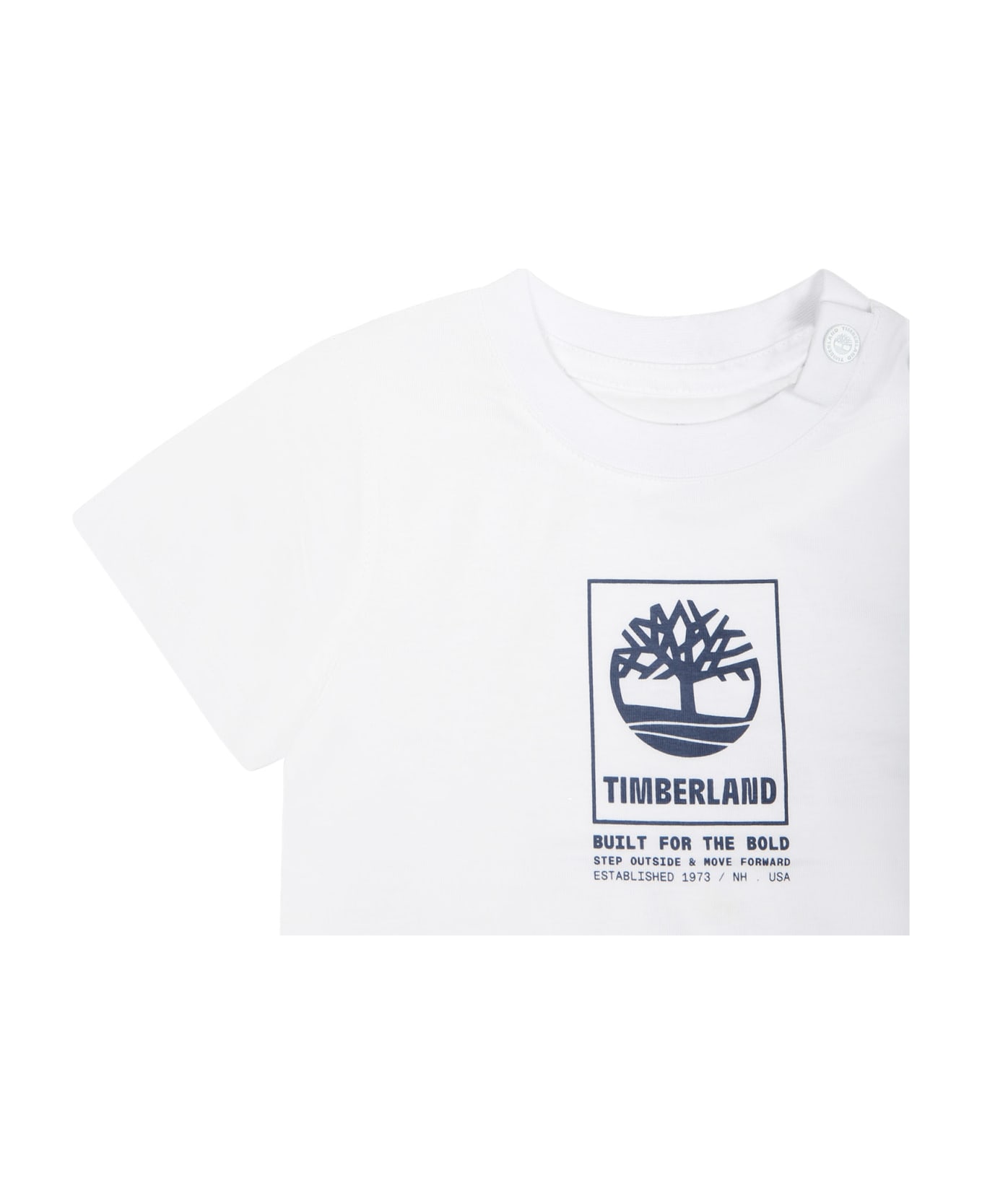 Timberland White T-shirt For Baby Boy With Logo - White