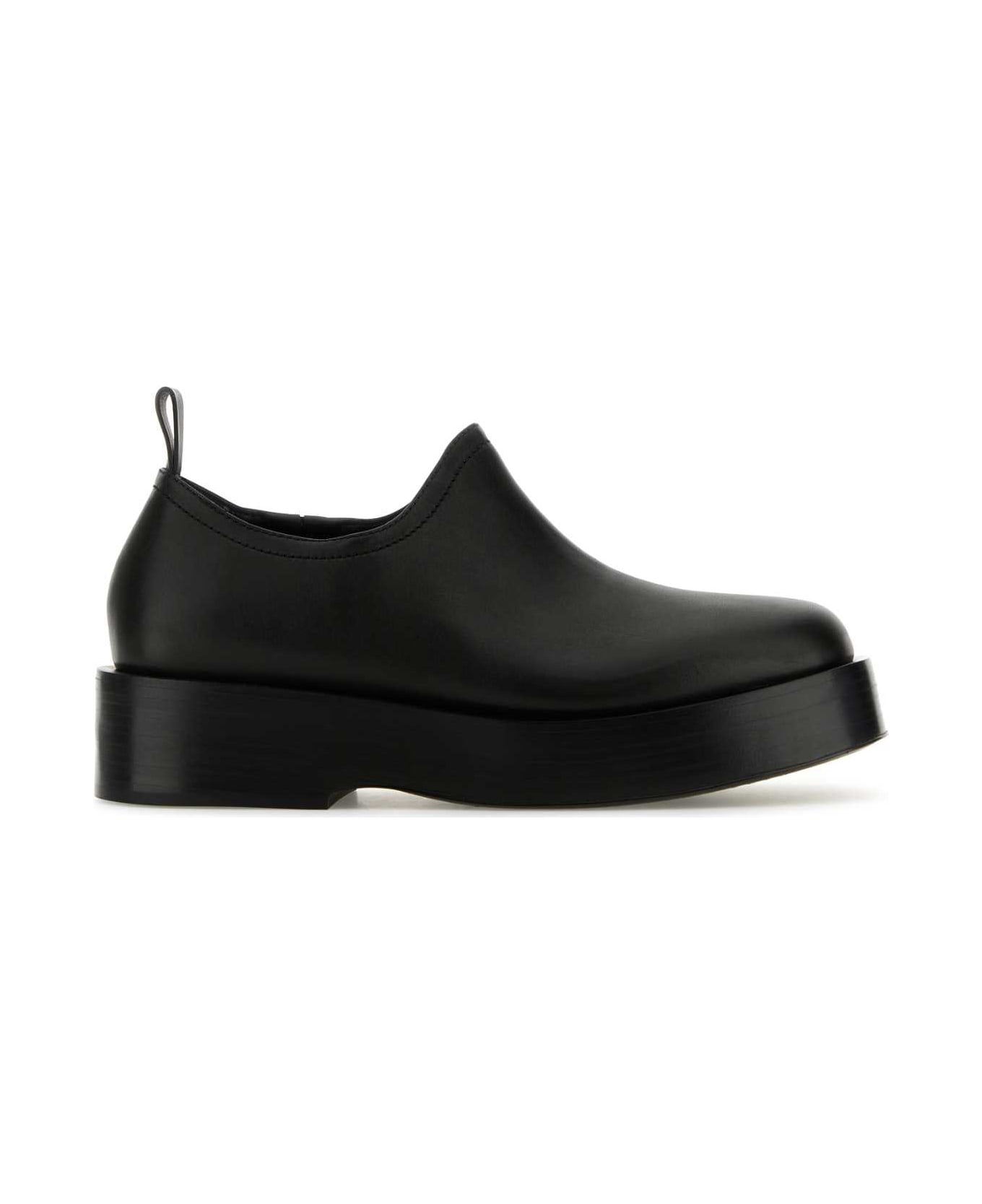 Bottega Veneta Black Leather Torino Slip Ons - Black