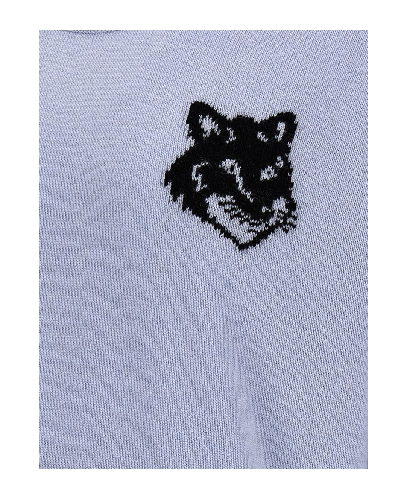 Maison Kitsuné 'fox Head' Sweater - Light Blue