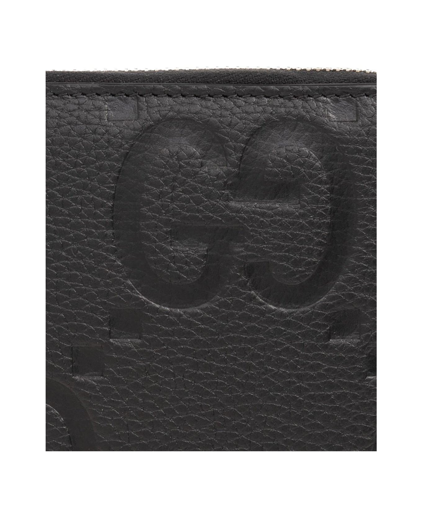 Gucci princetown Logo Embossed Zip-around Wallet - Black