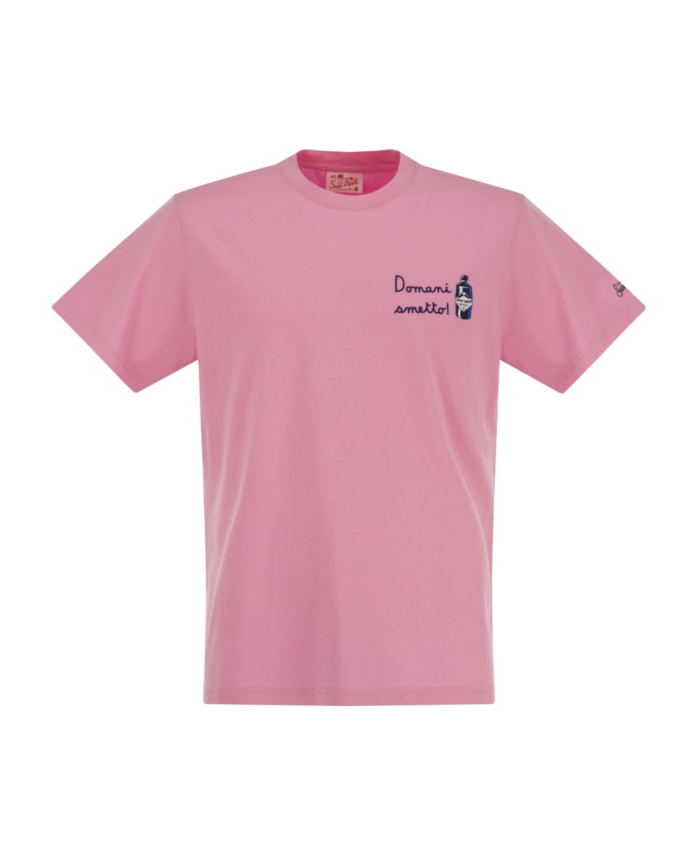 MC2 Saint Barth Cotton T-shirt With Domani Smetto Print - Pink