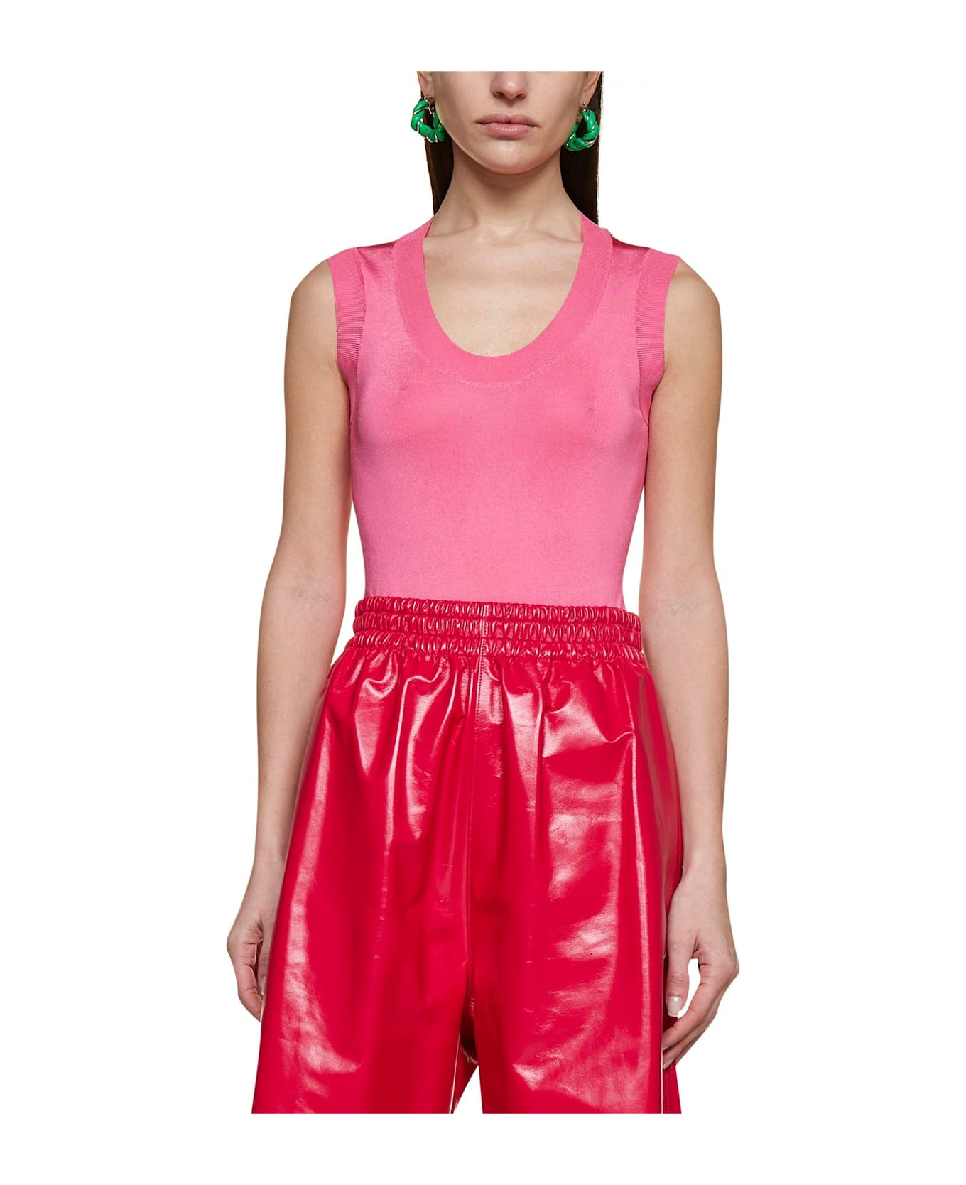 Bottega Veneta Sleeveless Knitted Vest Top - FUCHSIA