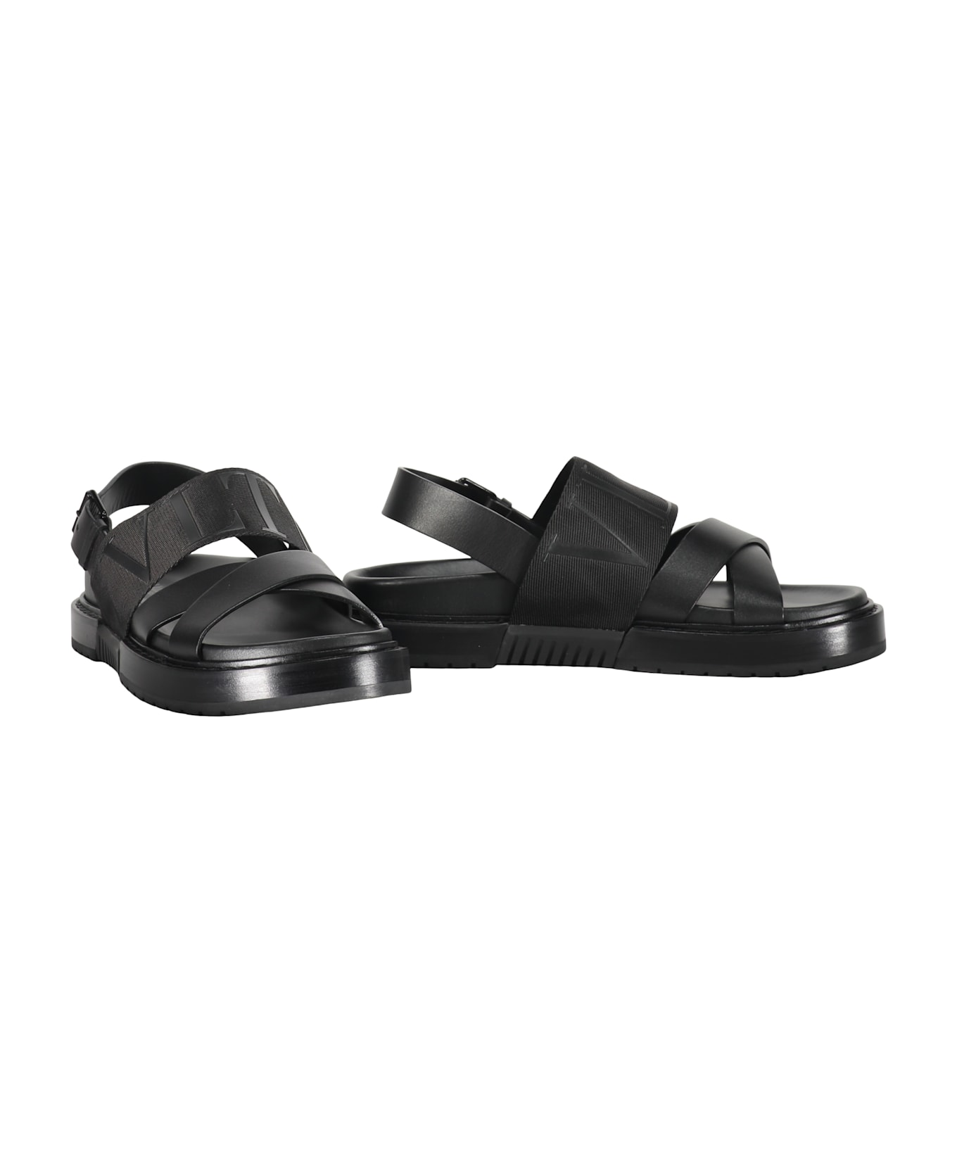 Valentino Garavani Leather Slippers - black