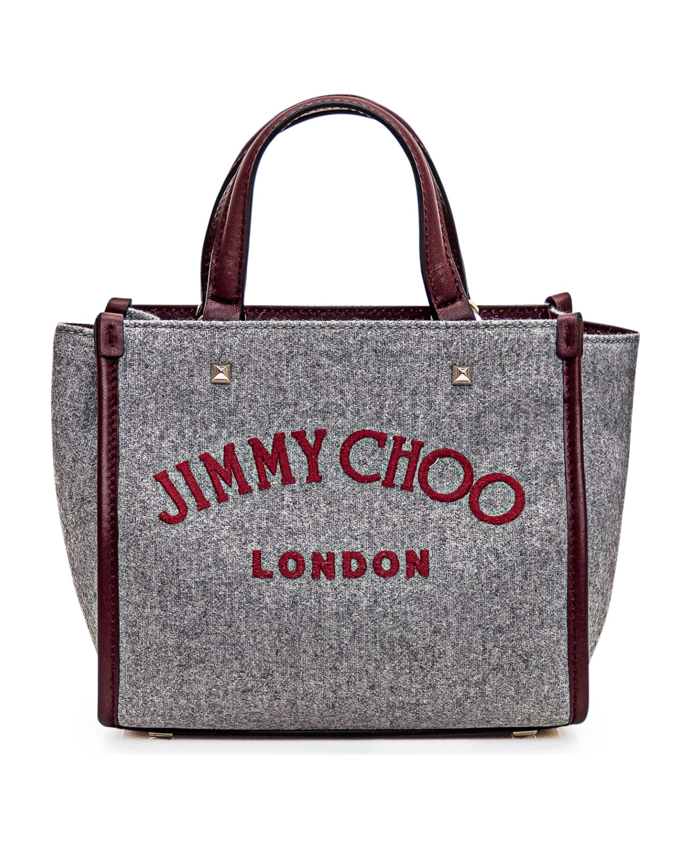 Jimmy Choo Tote S Bag - MARLGREY/BURGUNDY/LIGHTGOLD