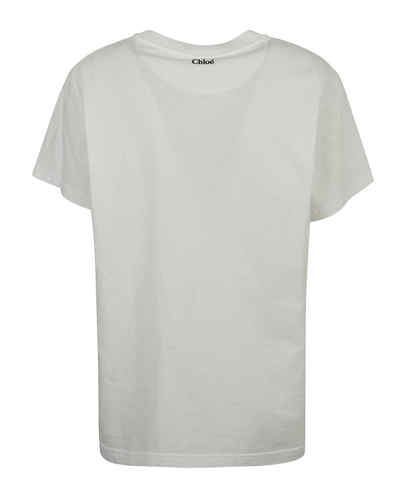 Chloé Logo Embroidered Crew-neck T-shirt - White