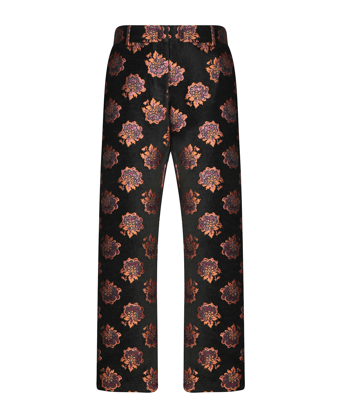 La DoubleJ Pink-black Jacquard Trousers - Black