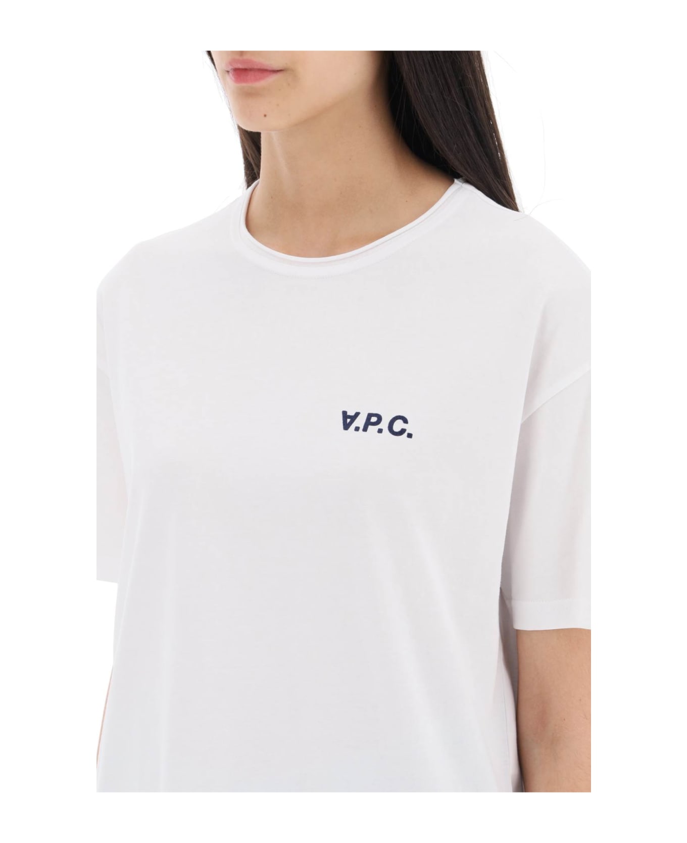 A.P.C. Boxy T-shirt With Logo Print - White