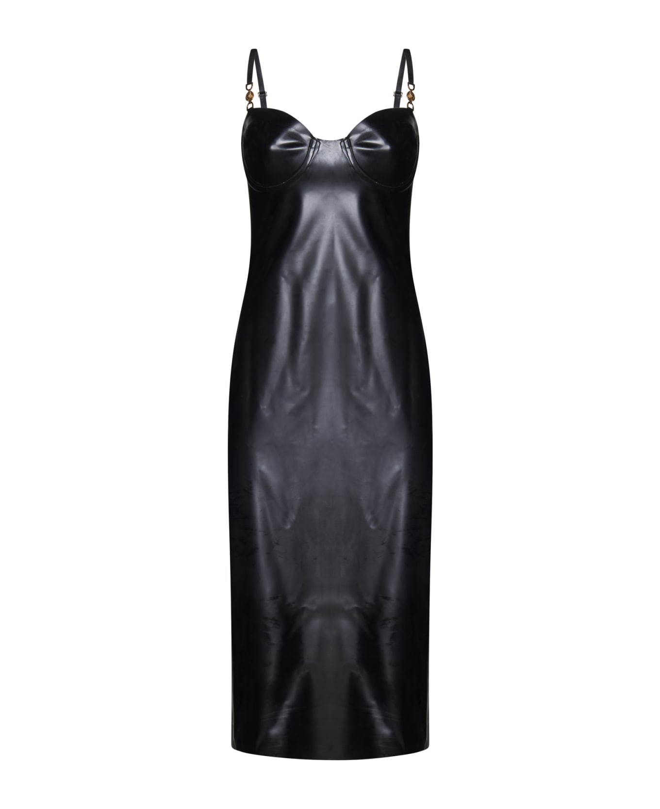 Versace Latex Midi Dress - Black ワンピース＆ドレス