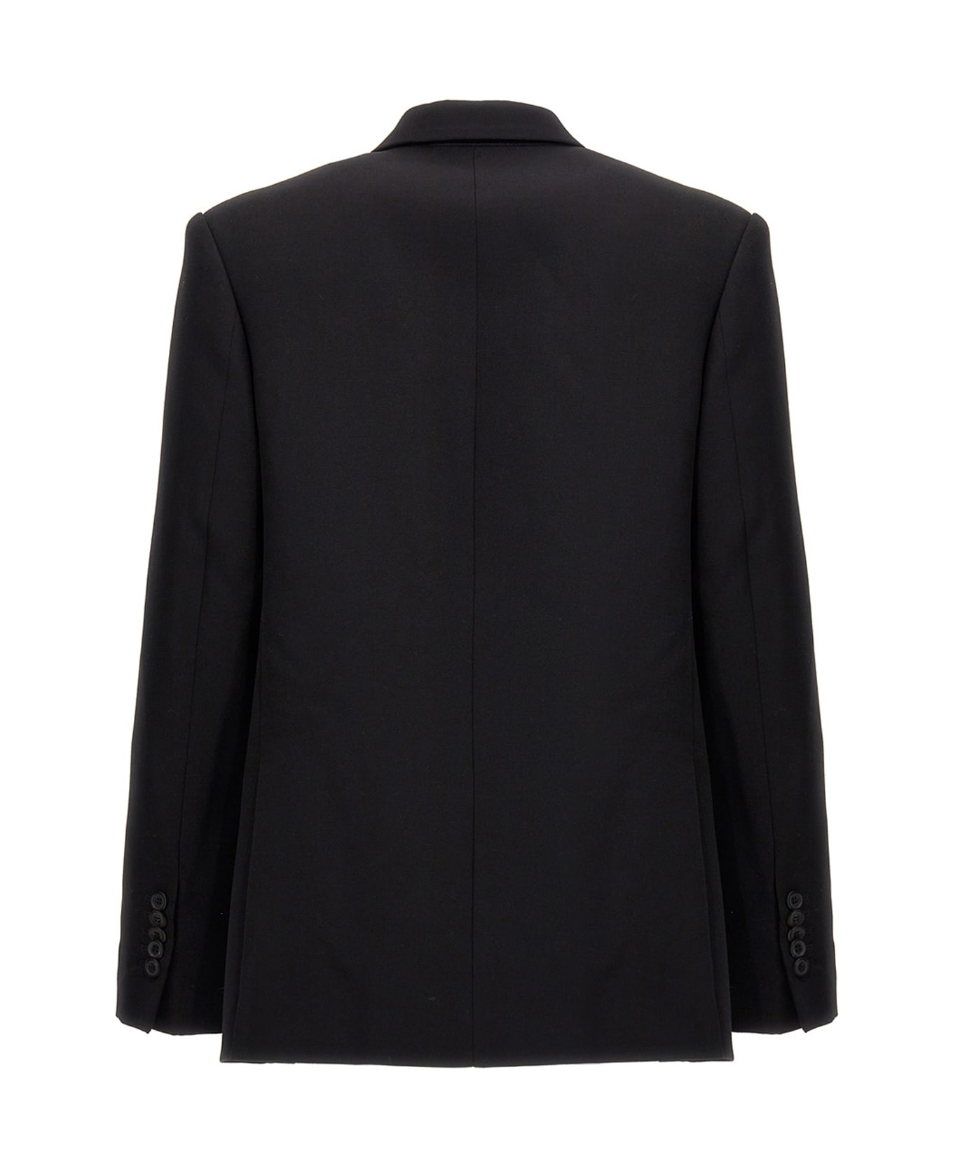WARDROBE.NYC Wool Double Breast Blazer Jacket - Black  