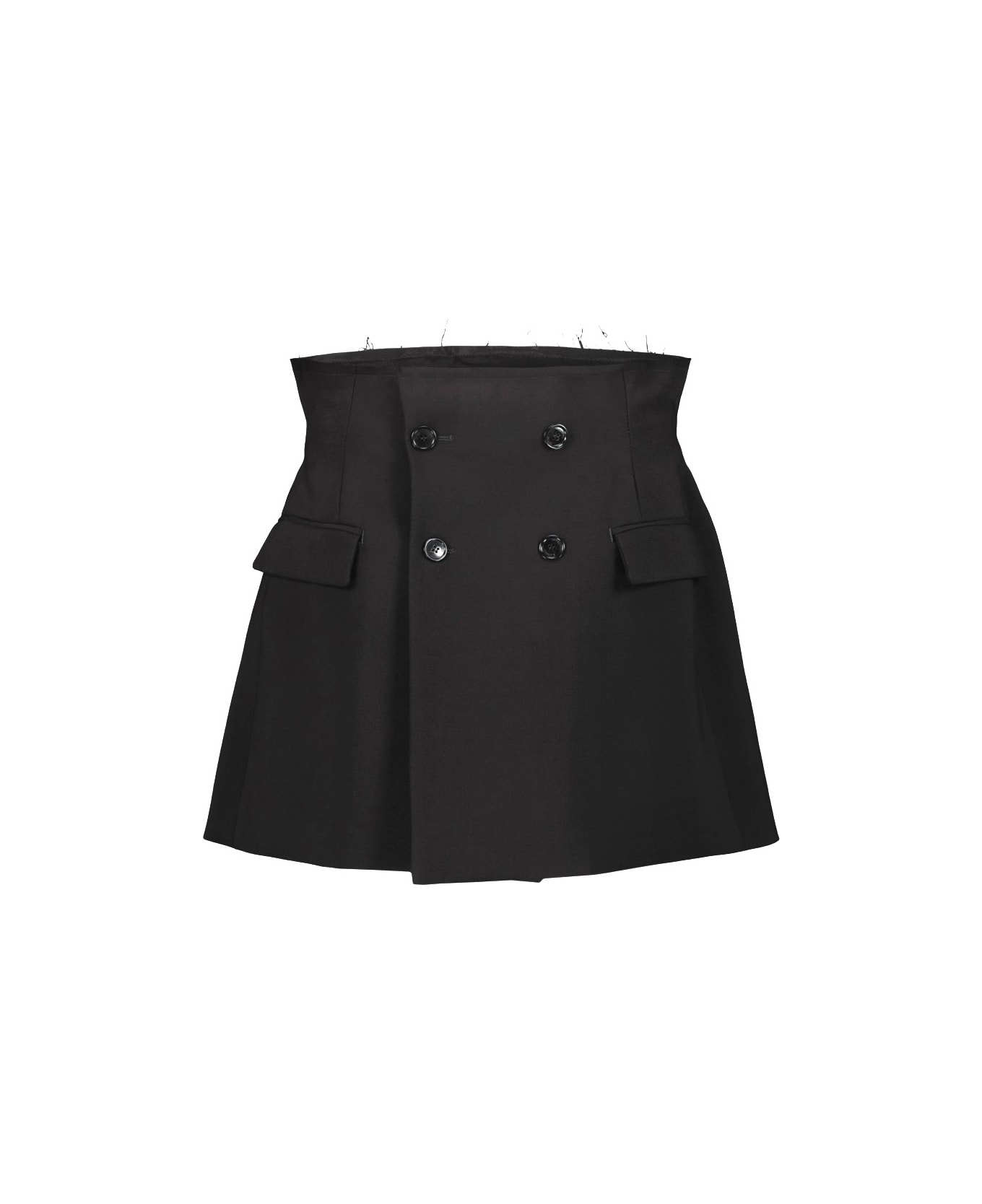 VETEMENTS Deconstructured Tailored Mini Skirt - Black