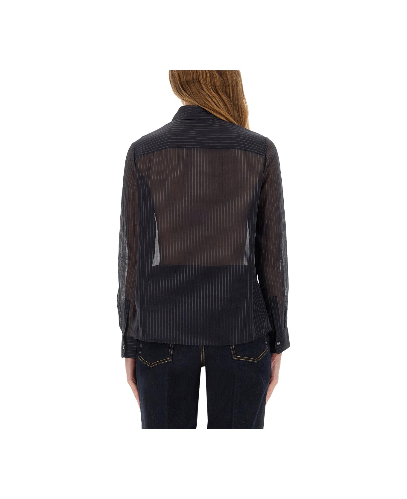 Tory Burch Striped Cotton Shirt - BLUE