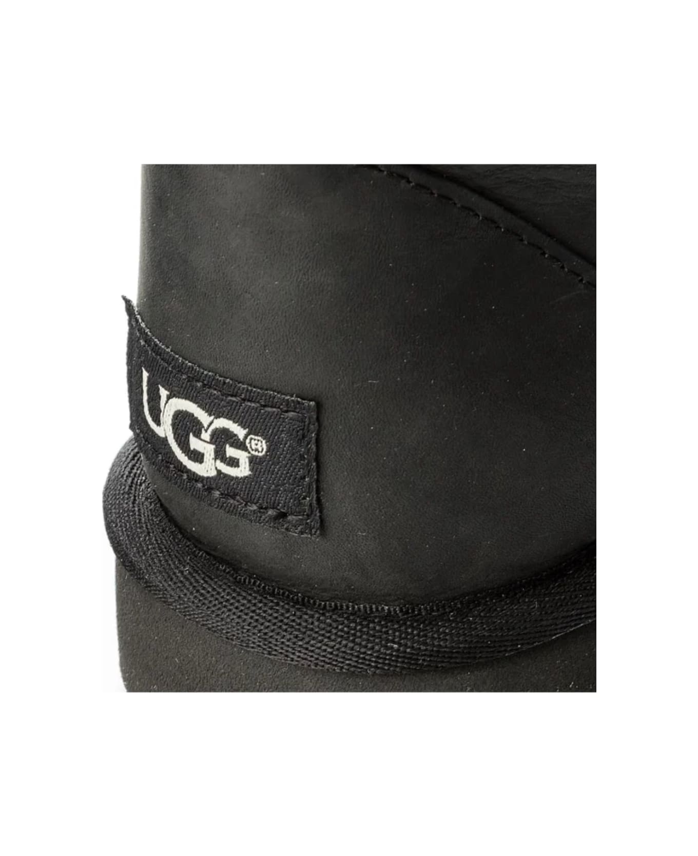 UGG W Classic Short Leather Shoes - Blk Black