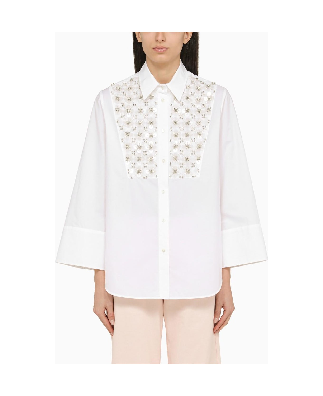 Parosh Embellished Shirt - White