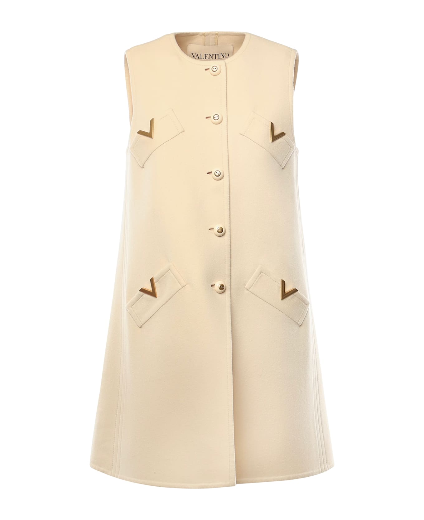 Valentino Garavani Compact Drape Vest - Beige