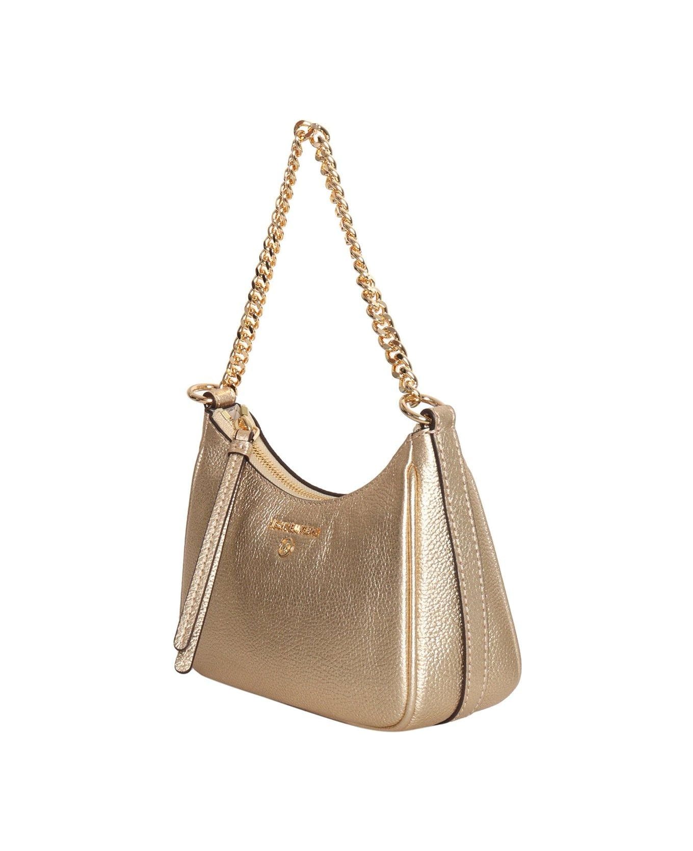 Michael Kors Logo Plaque Chained Small Shoulder Bag - Oro