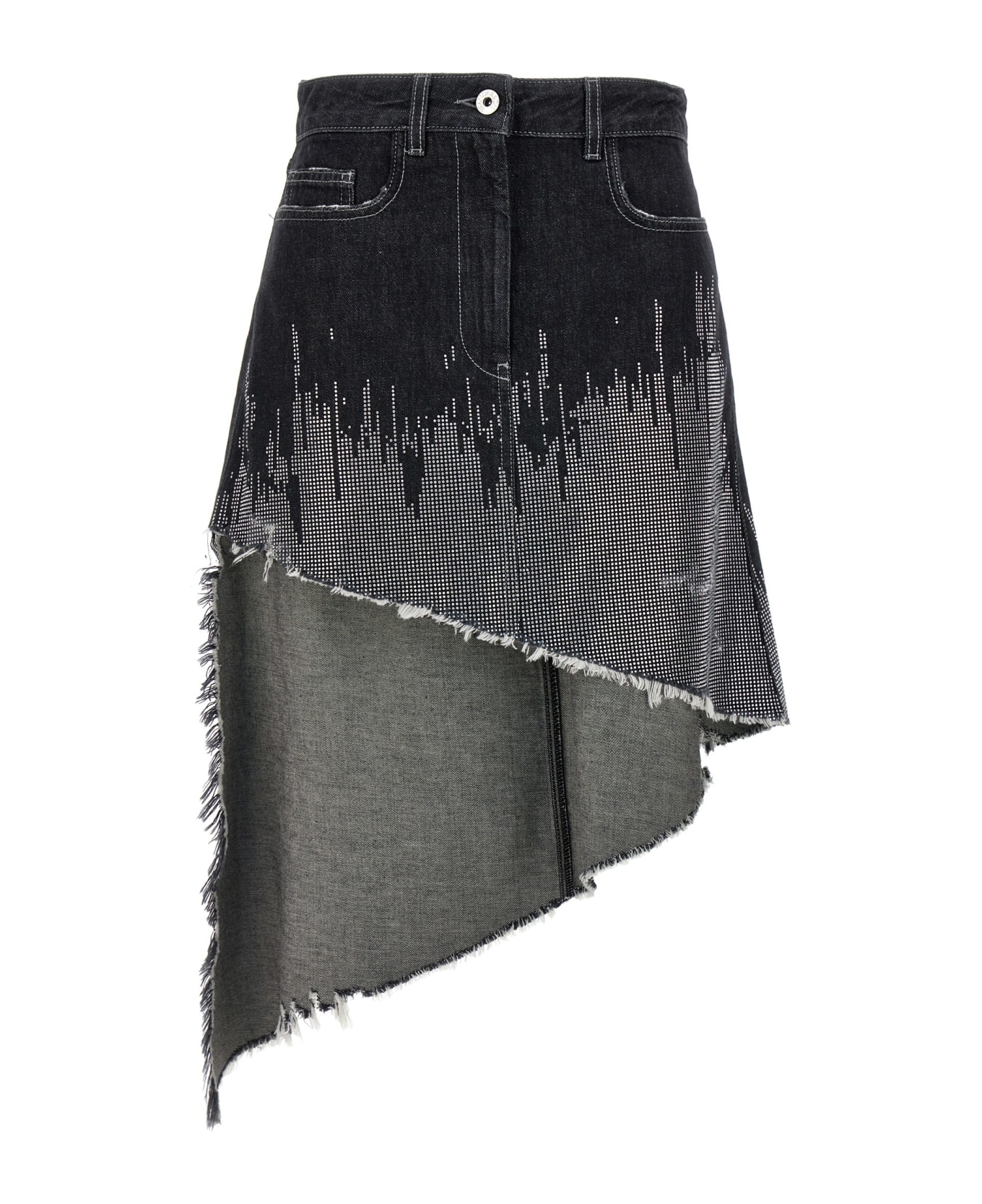 J.W. Anderson Sequin Asymmetric Denim Skirt - Gray