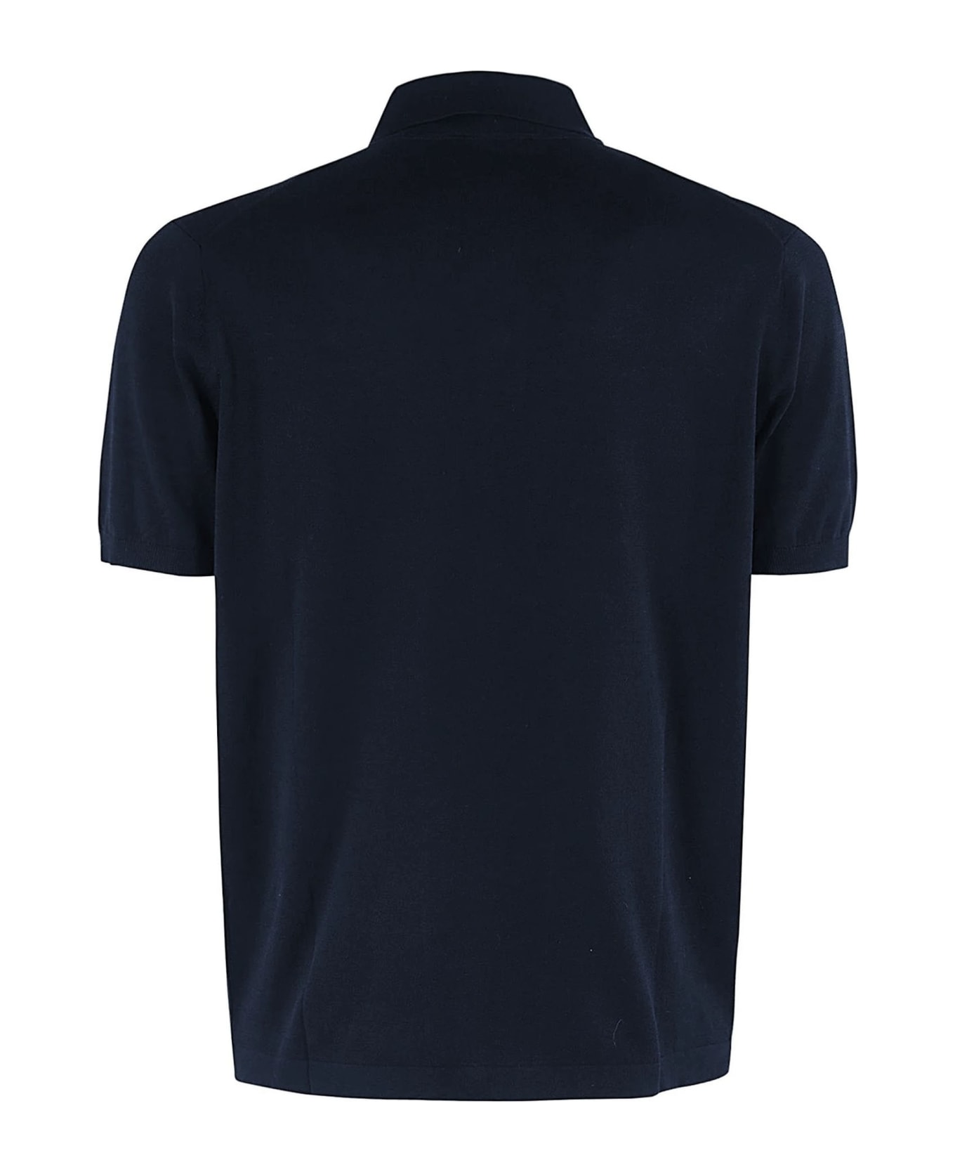 Kangra Blue Cotton Polo Shirt - Blue ポロシャツ