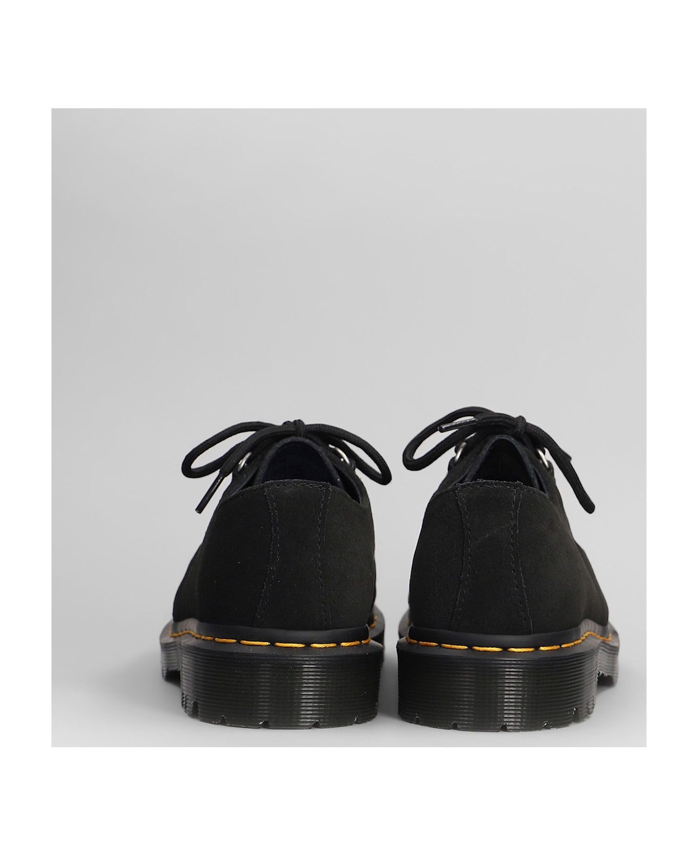 Dr. Martens Ramsey Lace Up Shoes In Black Suede - black