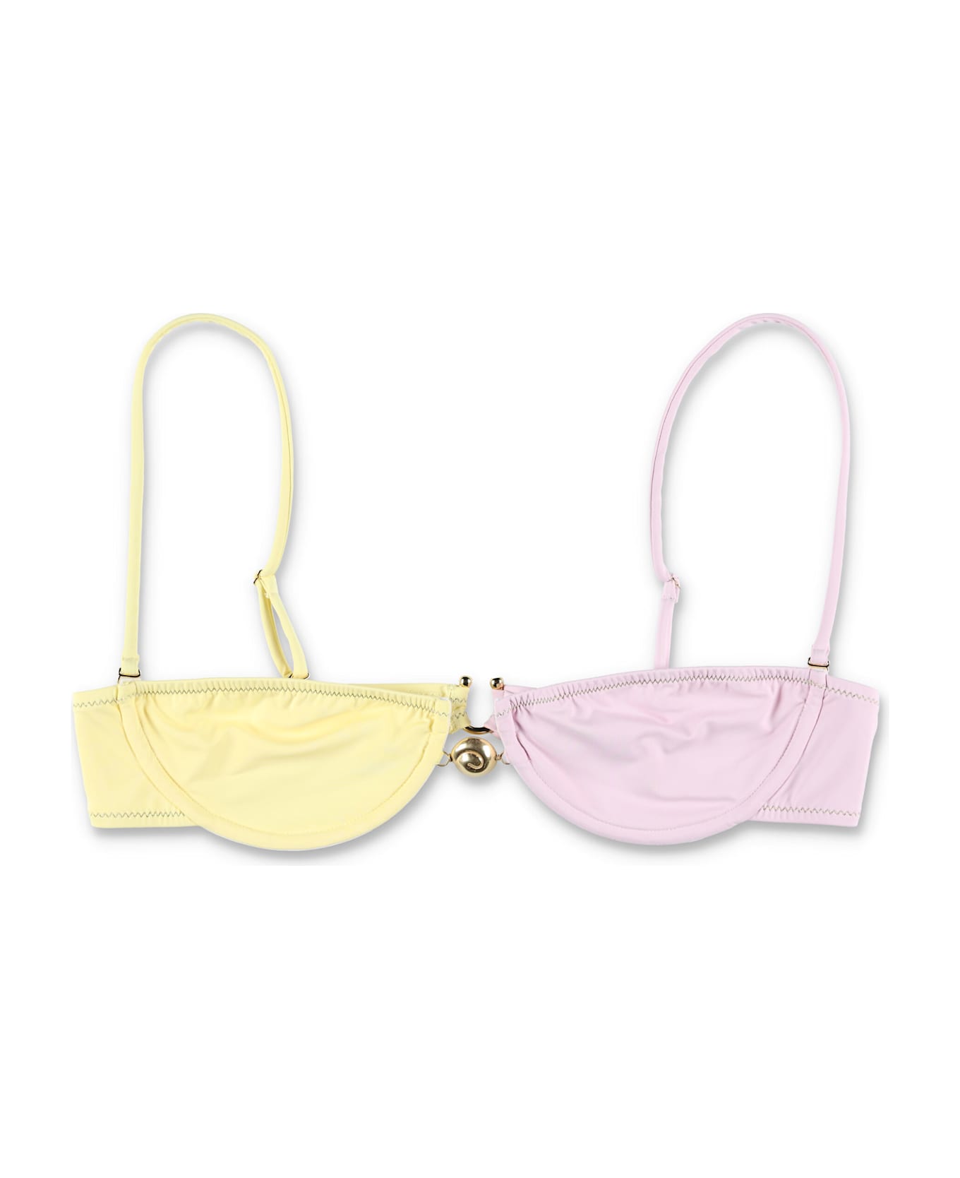 Reina Olga Hammond Bikini Top - PASTE L YELLOW PINK
