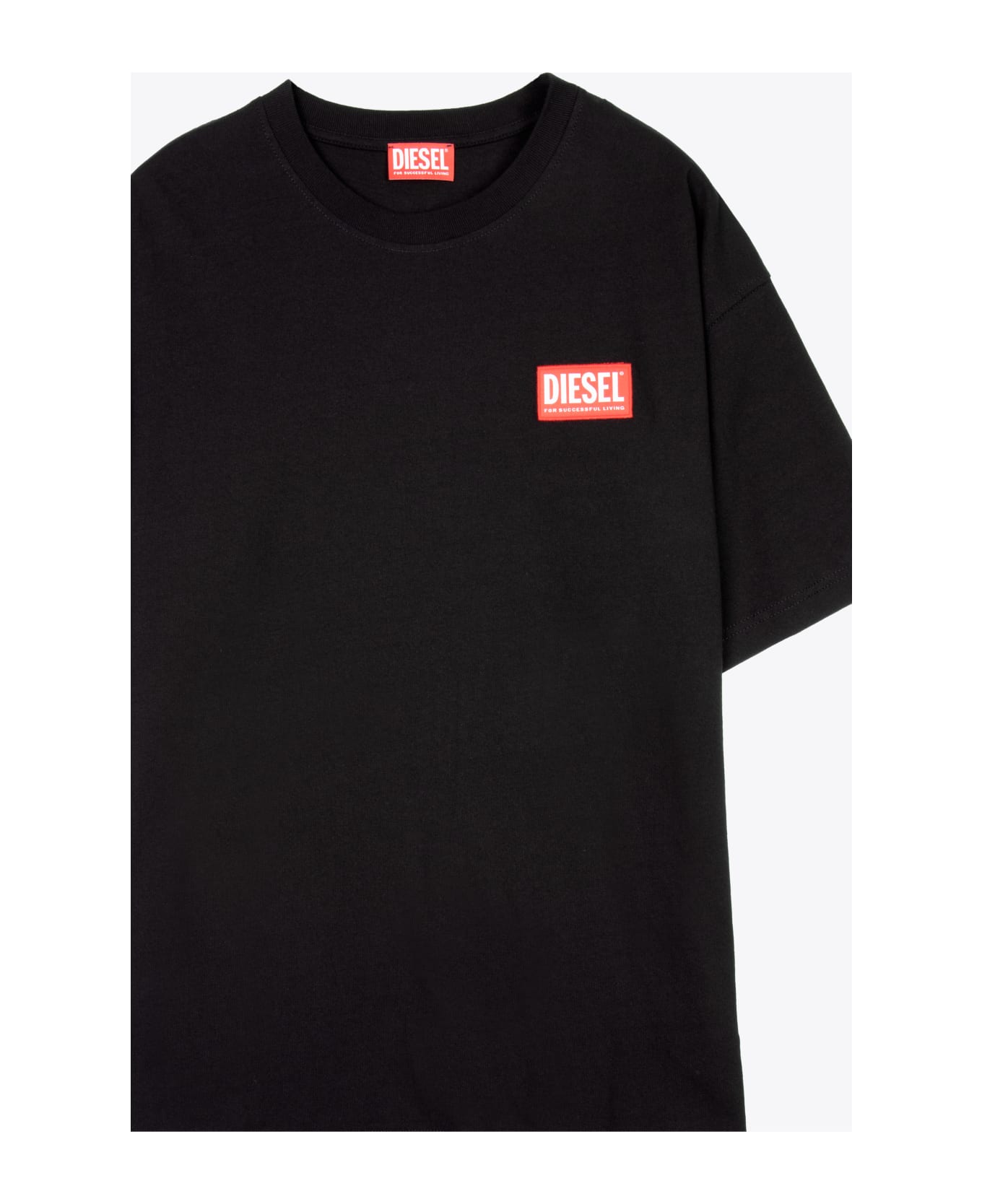 Diesel T-nlabel-l1 Black t-shirt with chest logo patch - T Danny Nlabel - Nero