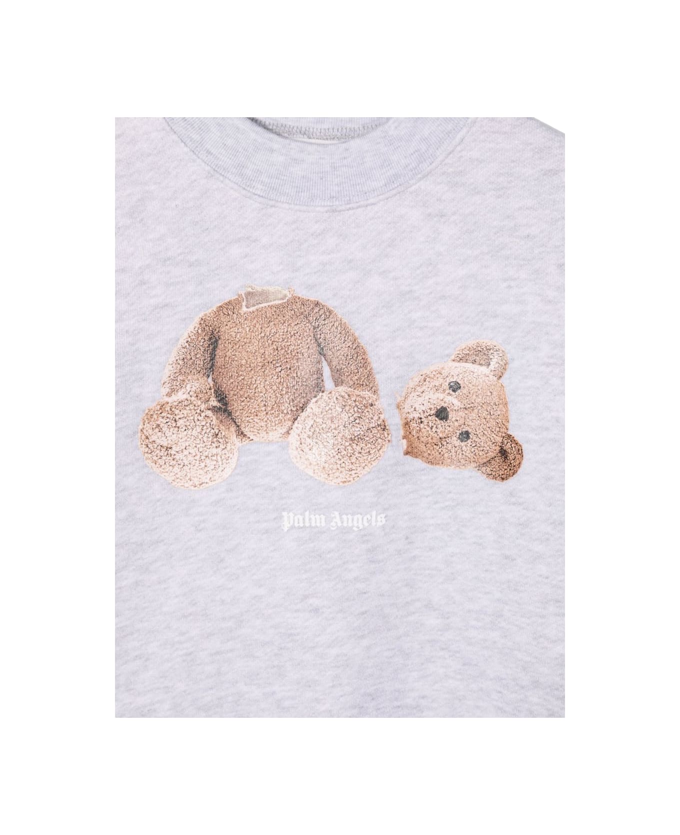 Palm Angels Felpa Con Stampa Bear - GREY