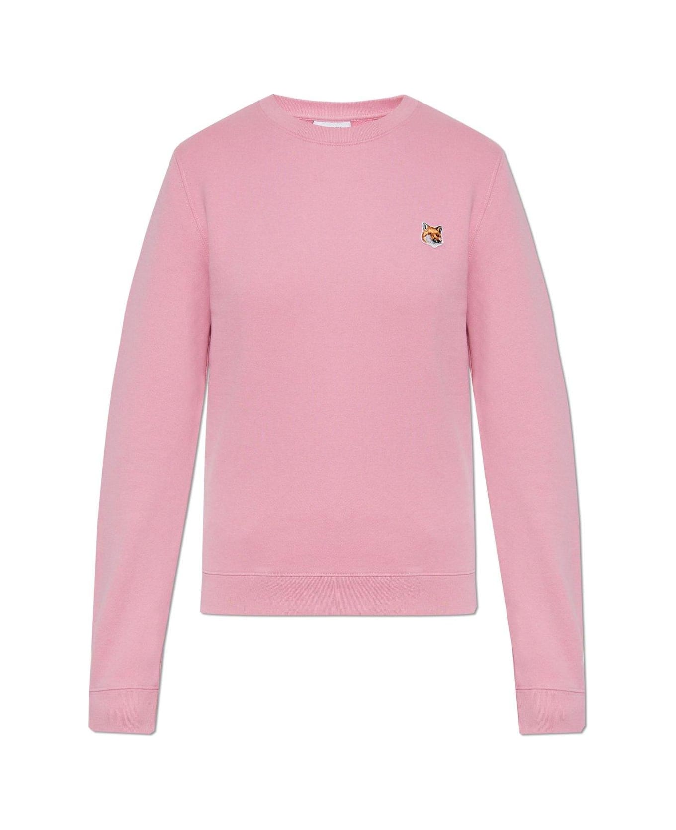 Maison Kitsuné Fox Head Patch Crewneck Sweatshirt - PINK