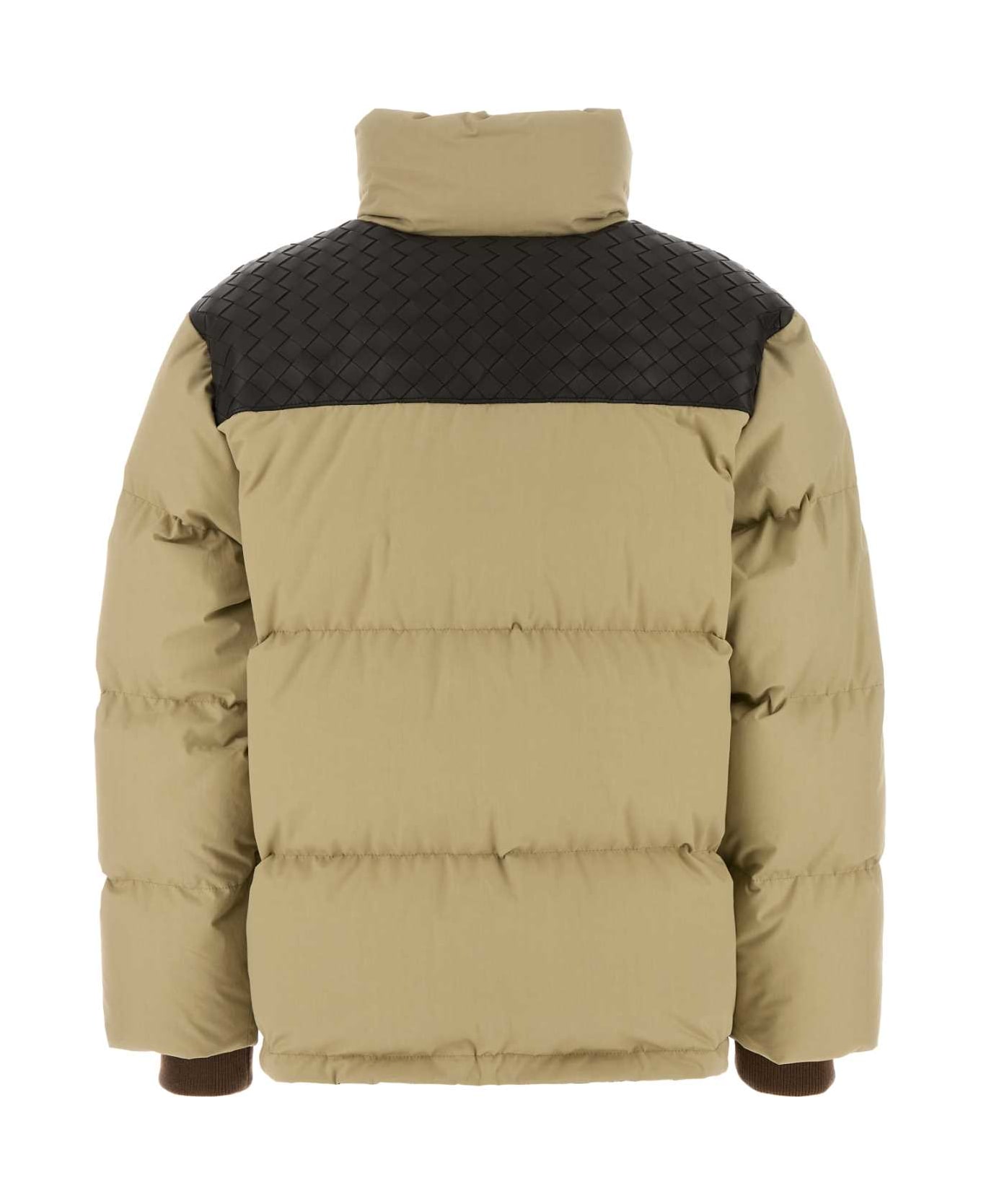 Bottega Veneta Beige Cotton Down Jacket - TRAVERTINE