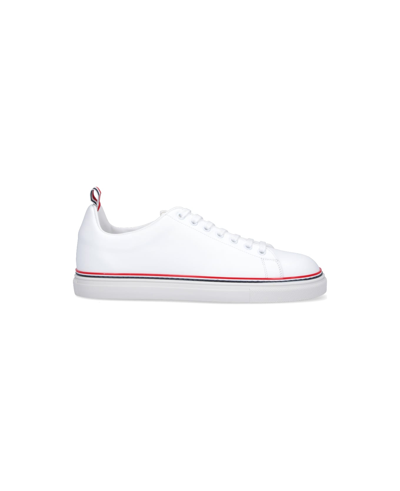 Thom Browne Calf Leather Tennis Shoes - White