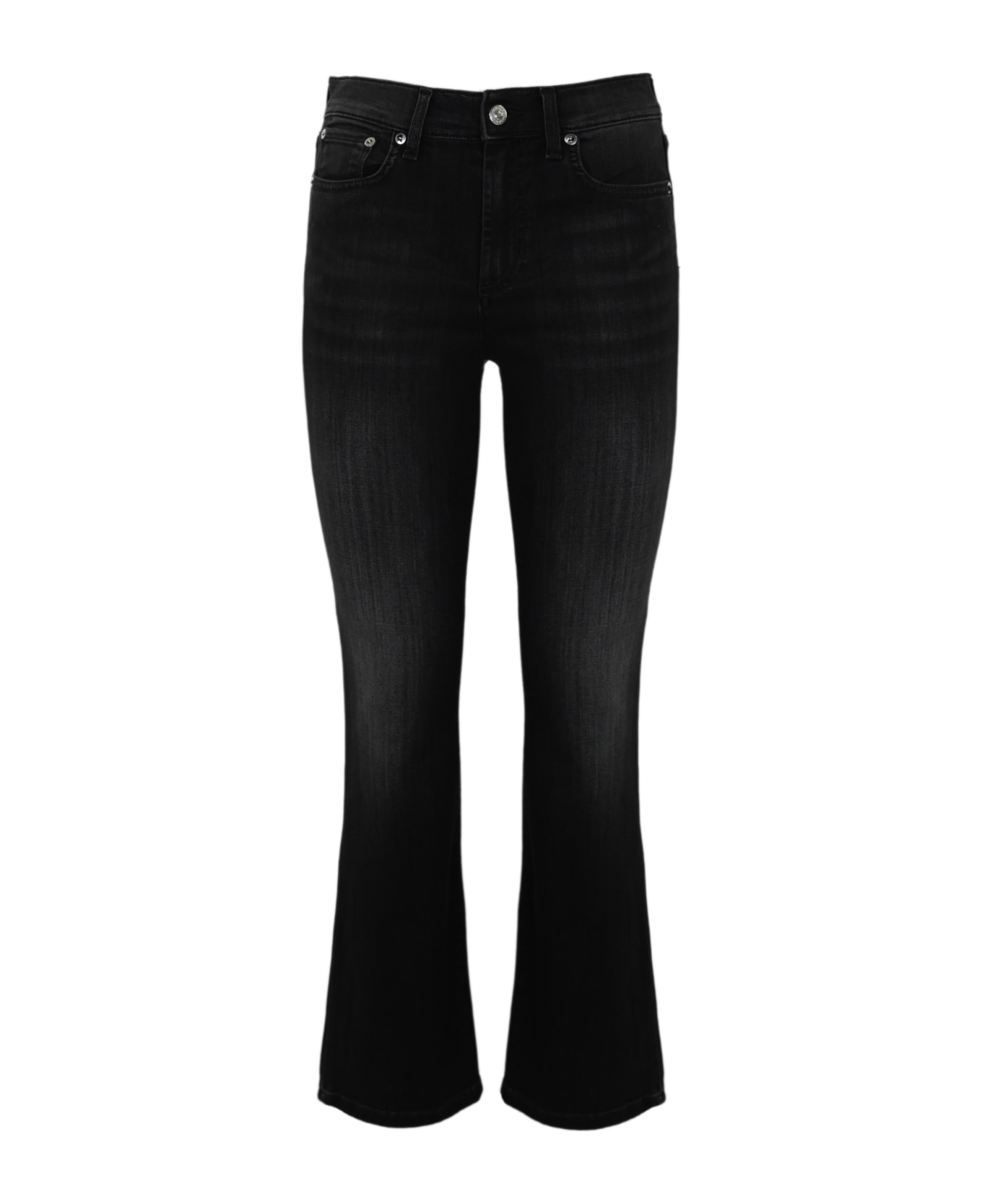 Roy Rogers Flare Jeans In Black Denim - Denim black ボトムス