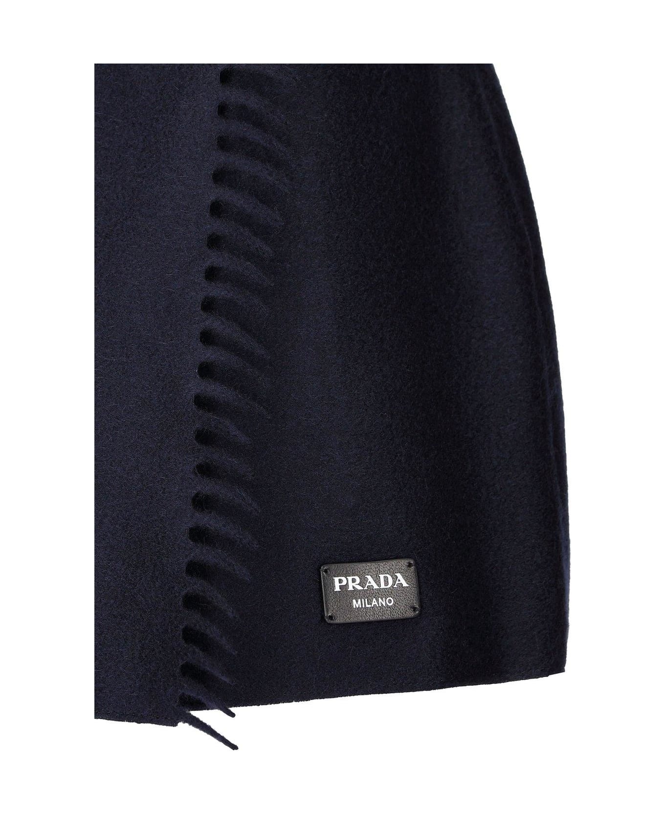 Prada Logo Detailed Mini Skirt - Blue